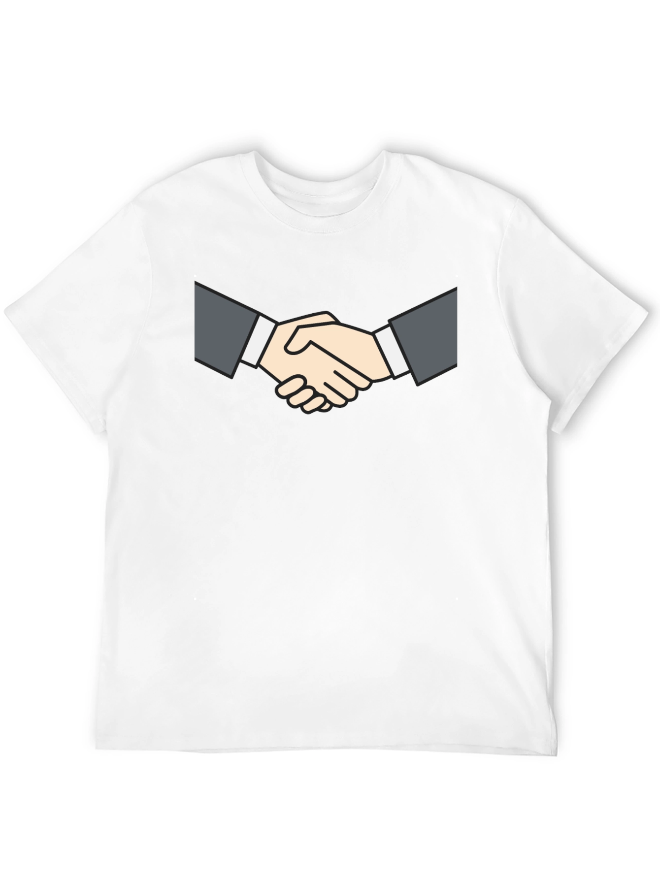 Business Handshake Graphic Tee - Black Short Sleeve