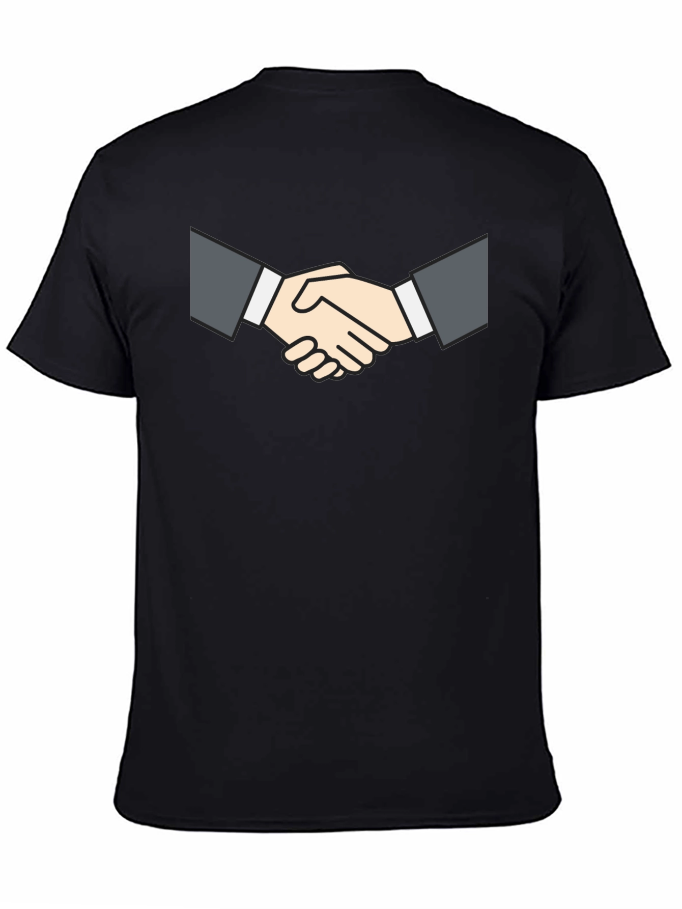 Business Handshake Graphic Tee - Black Short Sleeve