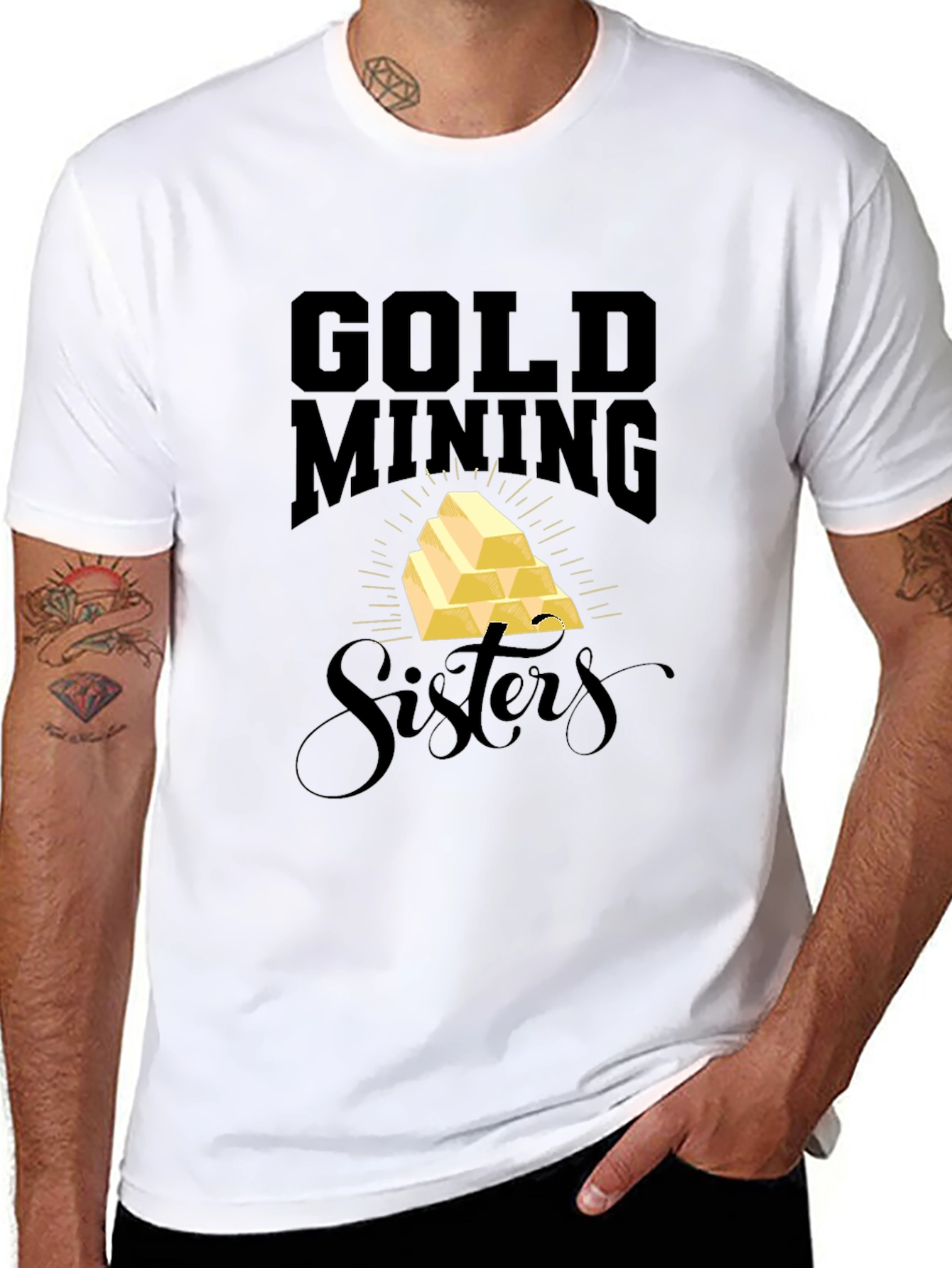 Gold Mining Sisters Black T-Shirt