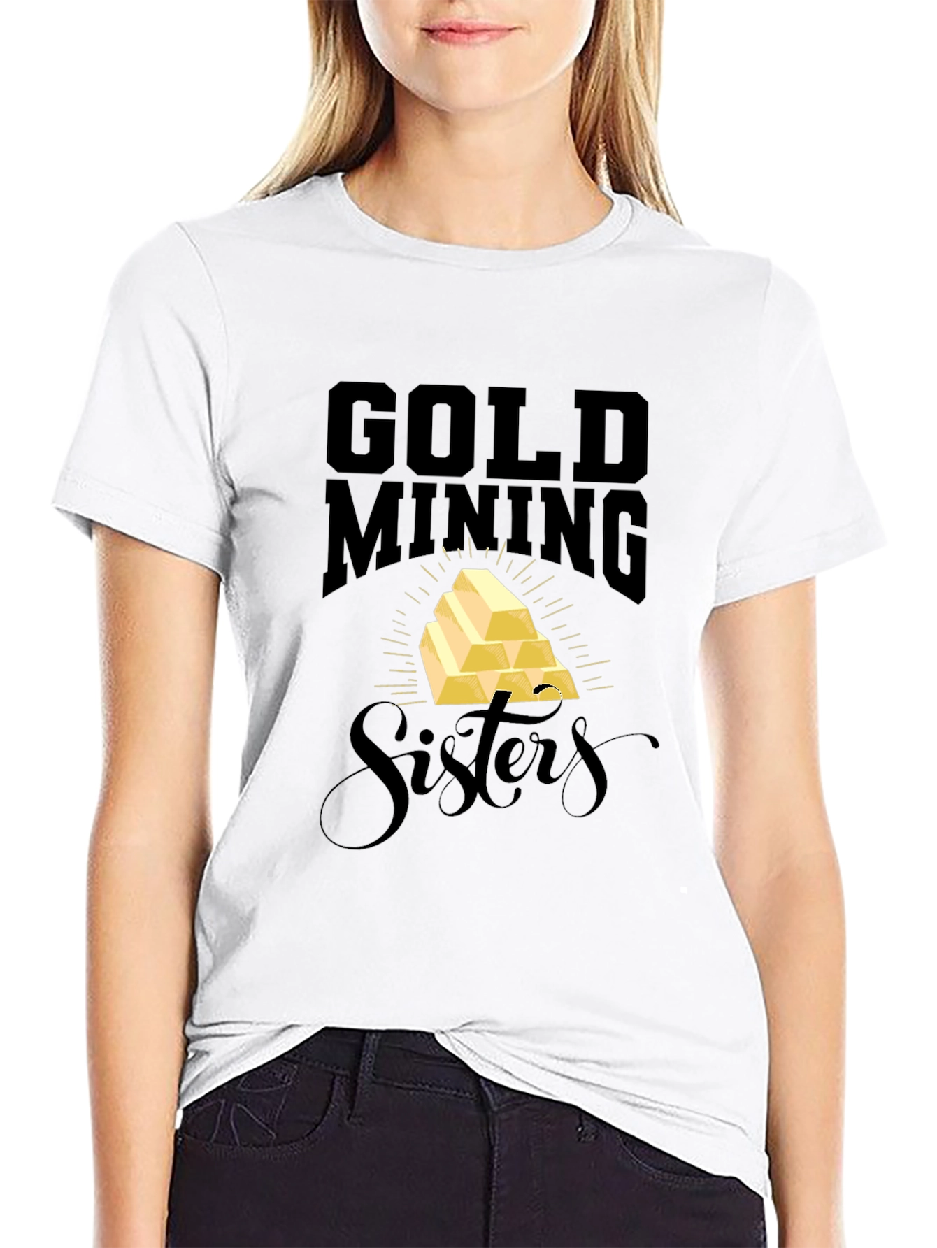 Gold Mining Sisters Black T-Shirt