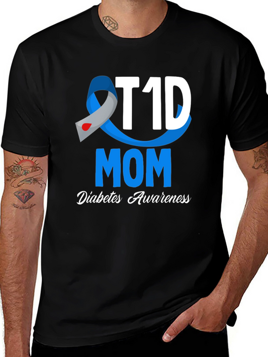 T1D Mom Diabetes Awareness Graphic T-Shirt