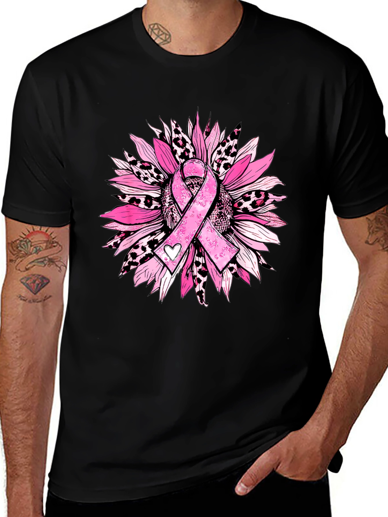 Breast Cancer Awareness Sunflower Tee