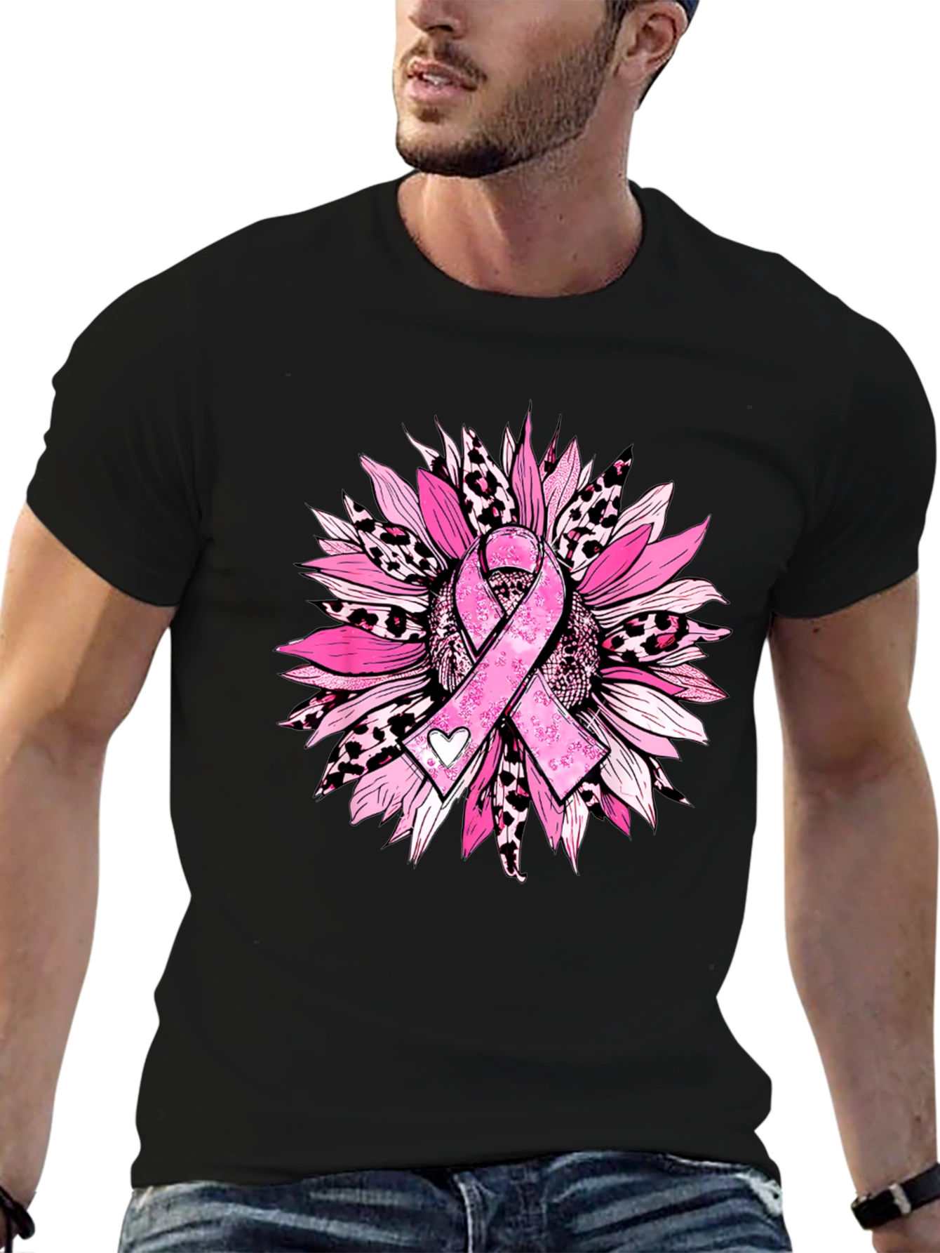 Breast Cancer Awareness Sunflower Tee