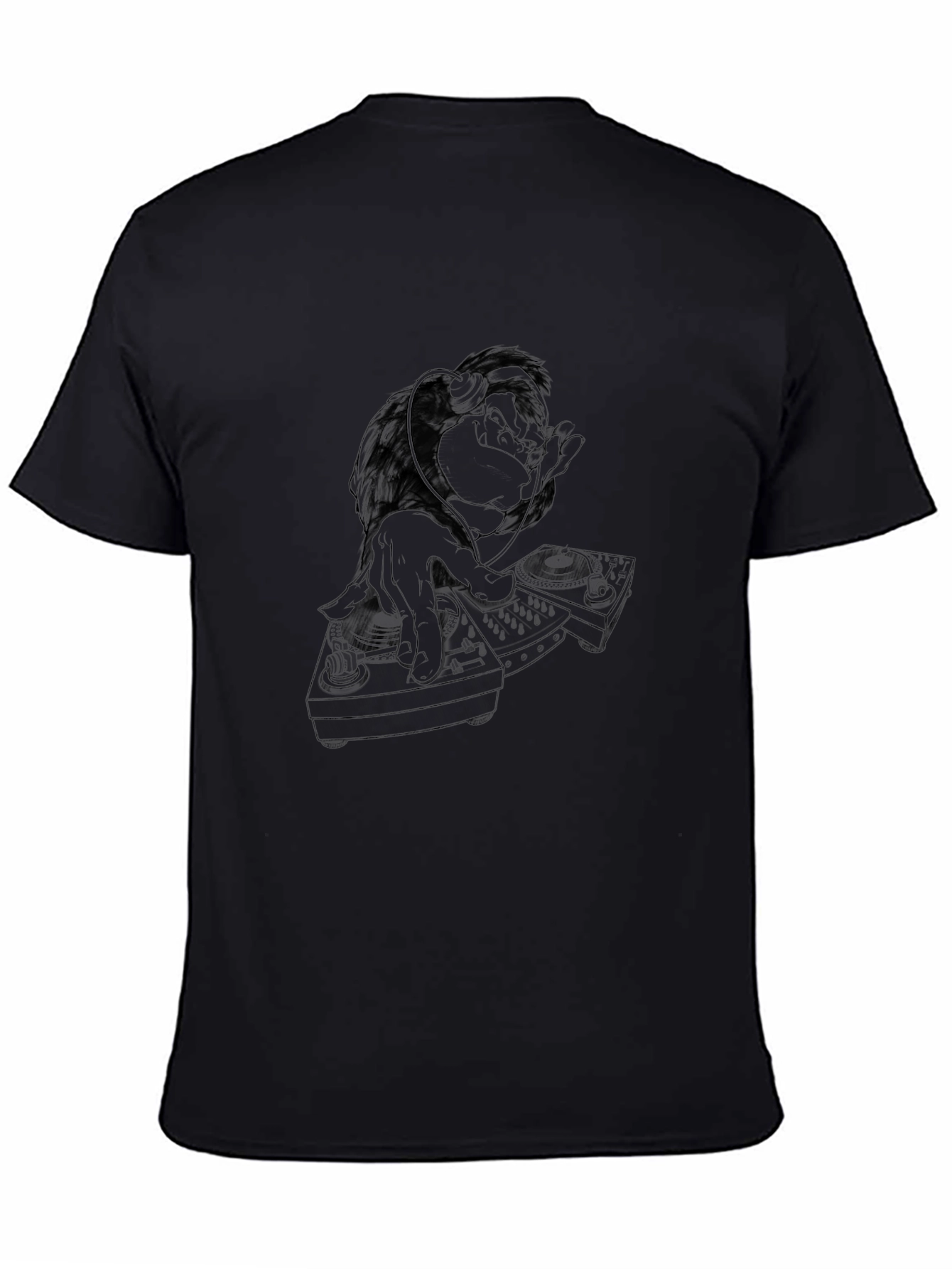 DJ Monkey Black T-Shirt - Cool Graphic Tee