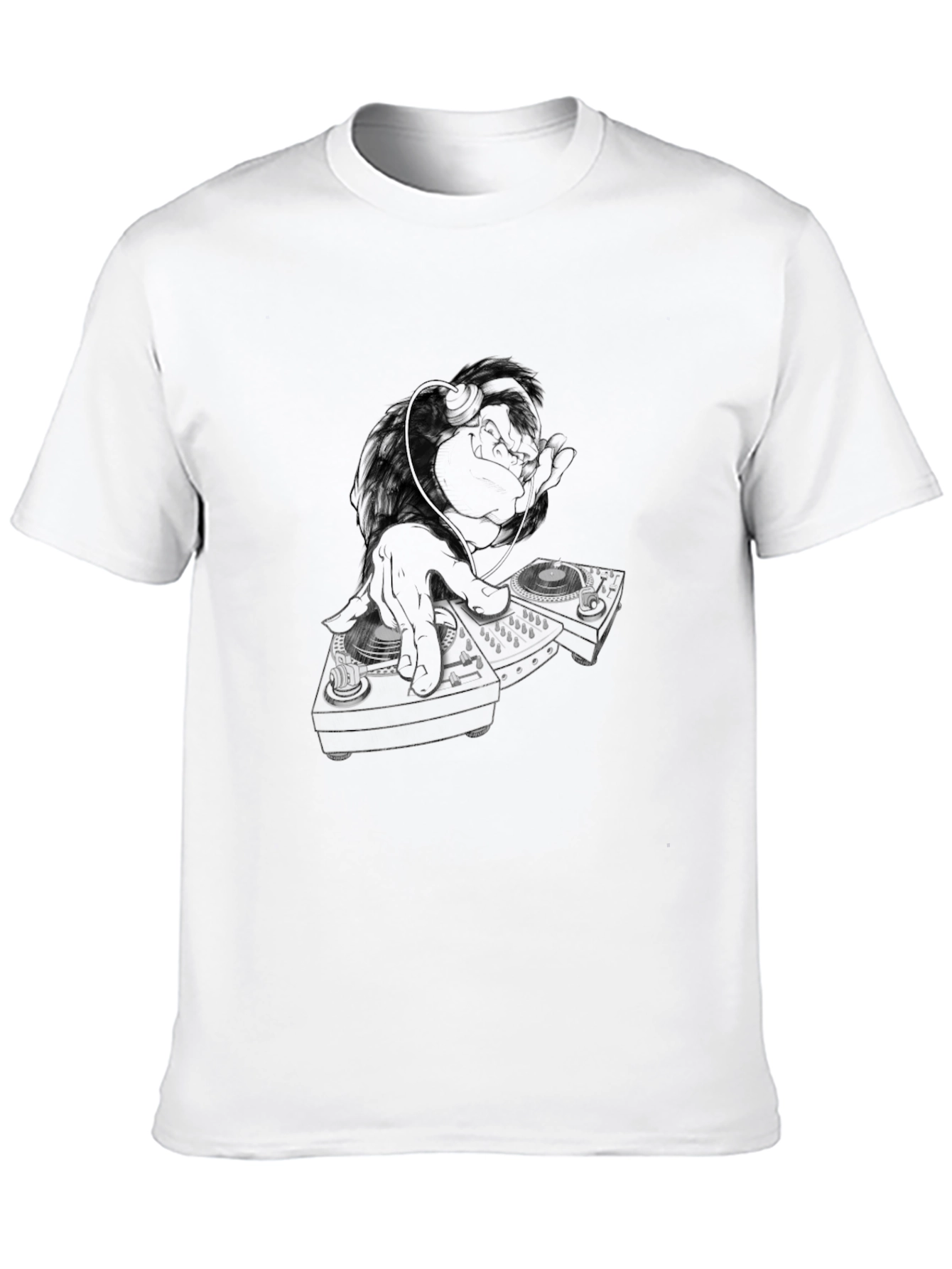 DJ Monkey Black T-Shirt - Cool Graphic Tee