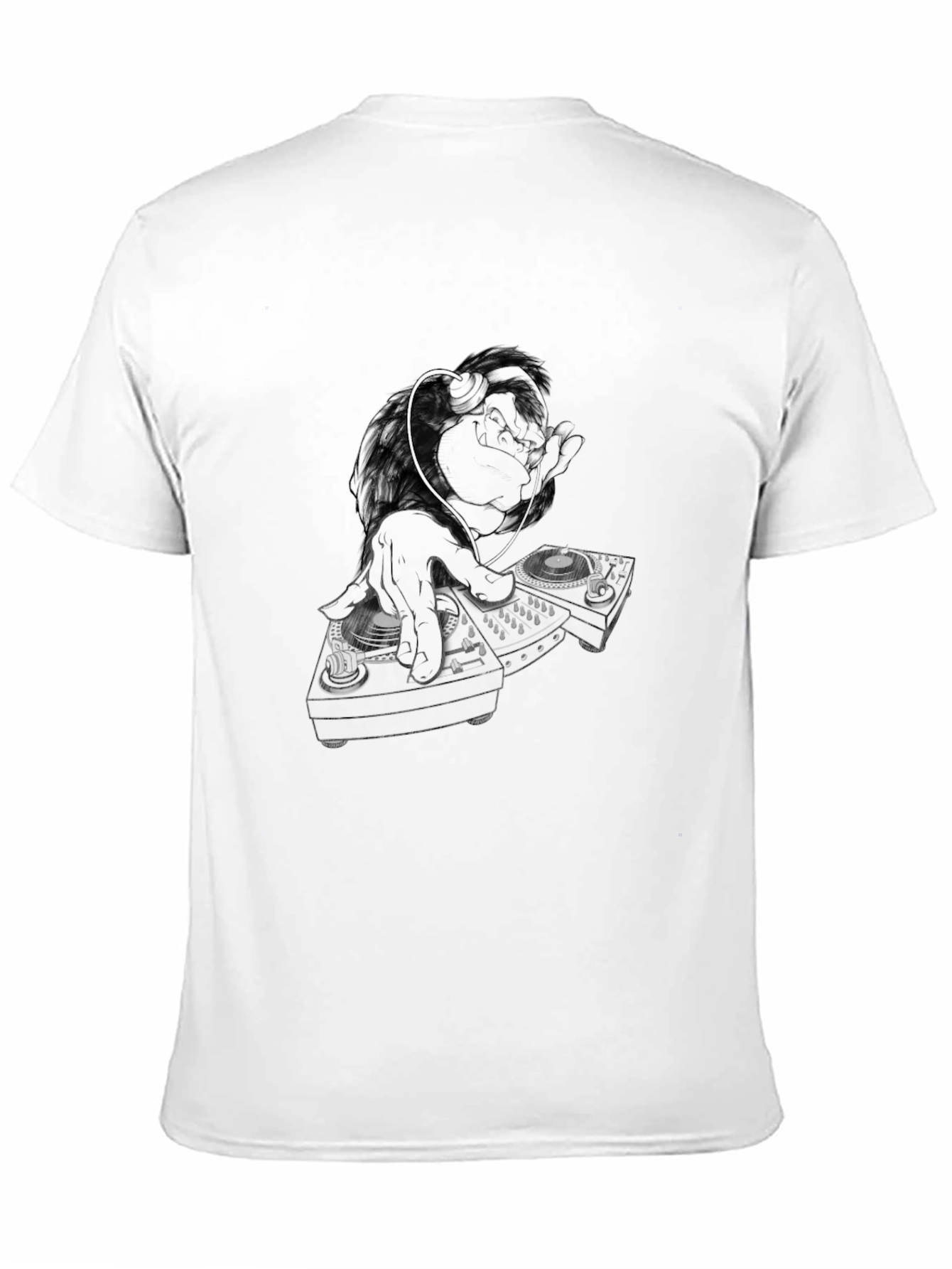 DJ Monkey Black T-Shirt - Cool Graphic Tee