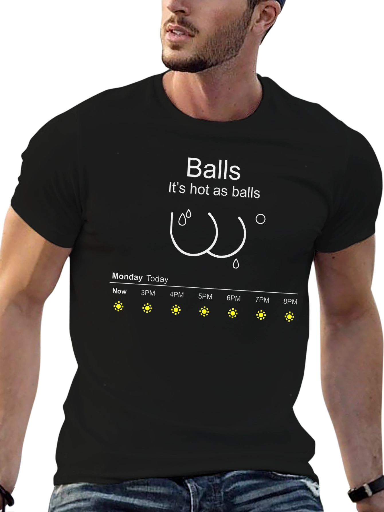 Humorous Hot as Balls Weather Forecast T-Shirt