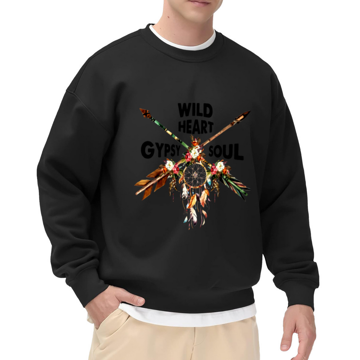 "WILD HEART" Funny Quote Graphic - Crewneck Sweatshirt | Funny Quote, Sarcastic, Humor Gift