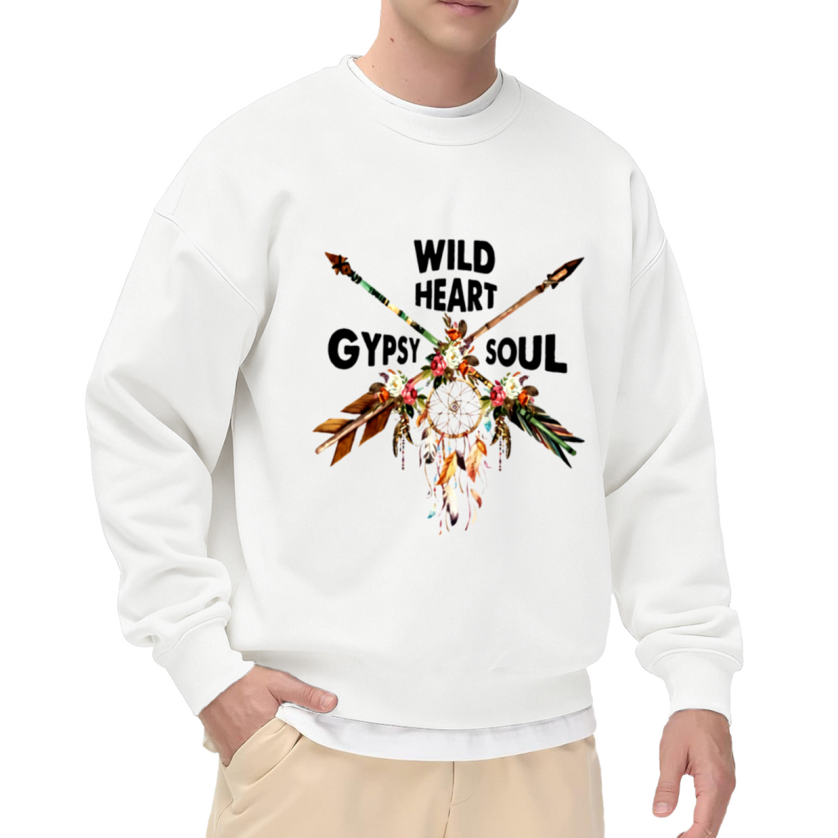 "WILD HEART" Funny Quote Graphic - Crewneck Sweatshirt | Funny Quote, Sarcastic, Humor Gift