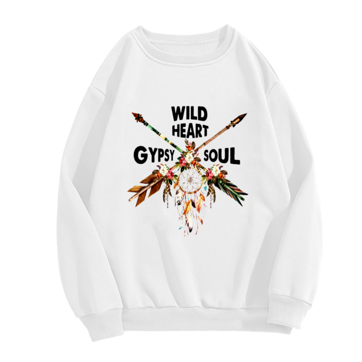 "WILD HEART" Funny Quote Graphic - Crewneck Sweatshirt | Funny Quote, Sarcastic, Humor Gift