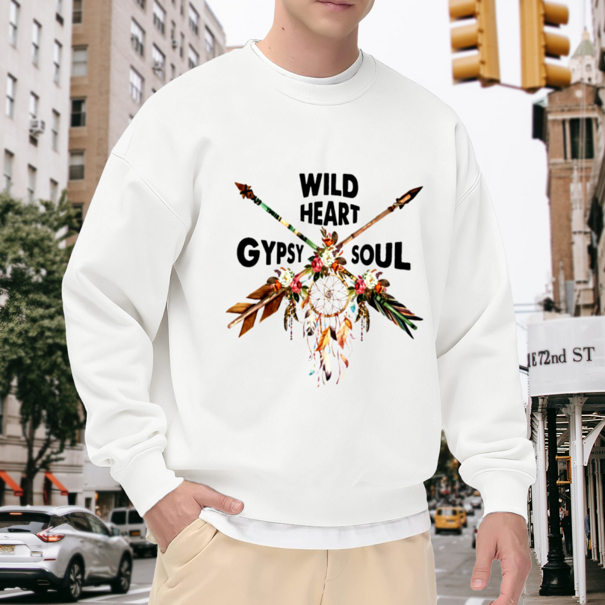 "WILD HEART" Funny Quote Graphic - Crewneck Sweatshirt | Funny Quote, Sarcastic, Humor Gift