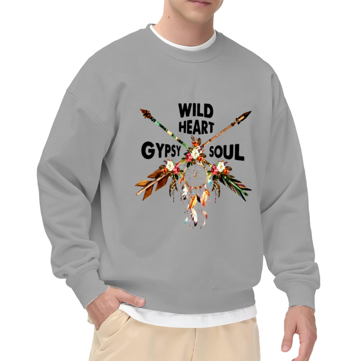 "WILD HEART" Funny Quote Graphic - Crewneck Sweatshirt | Funny Quote, Sarcastic, Humor Gift