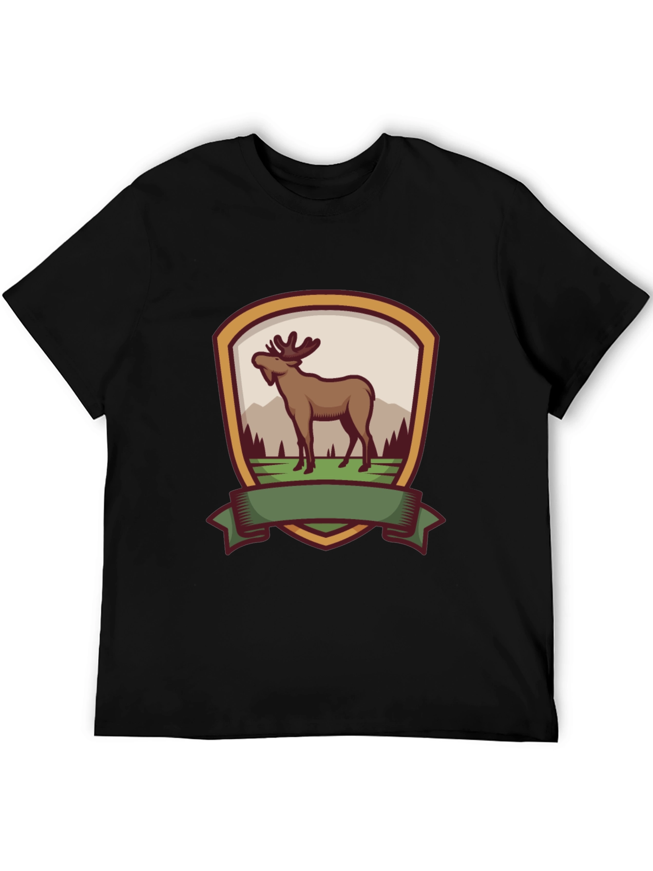 Moose Emblem Black T-Shirt