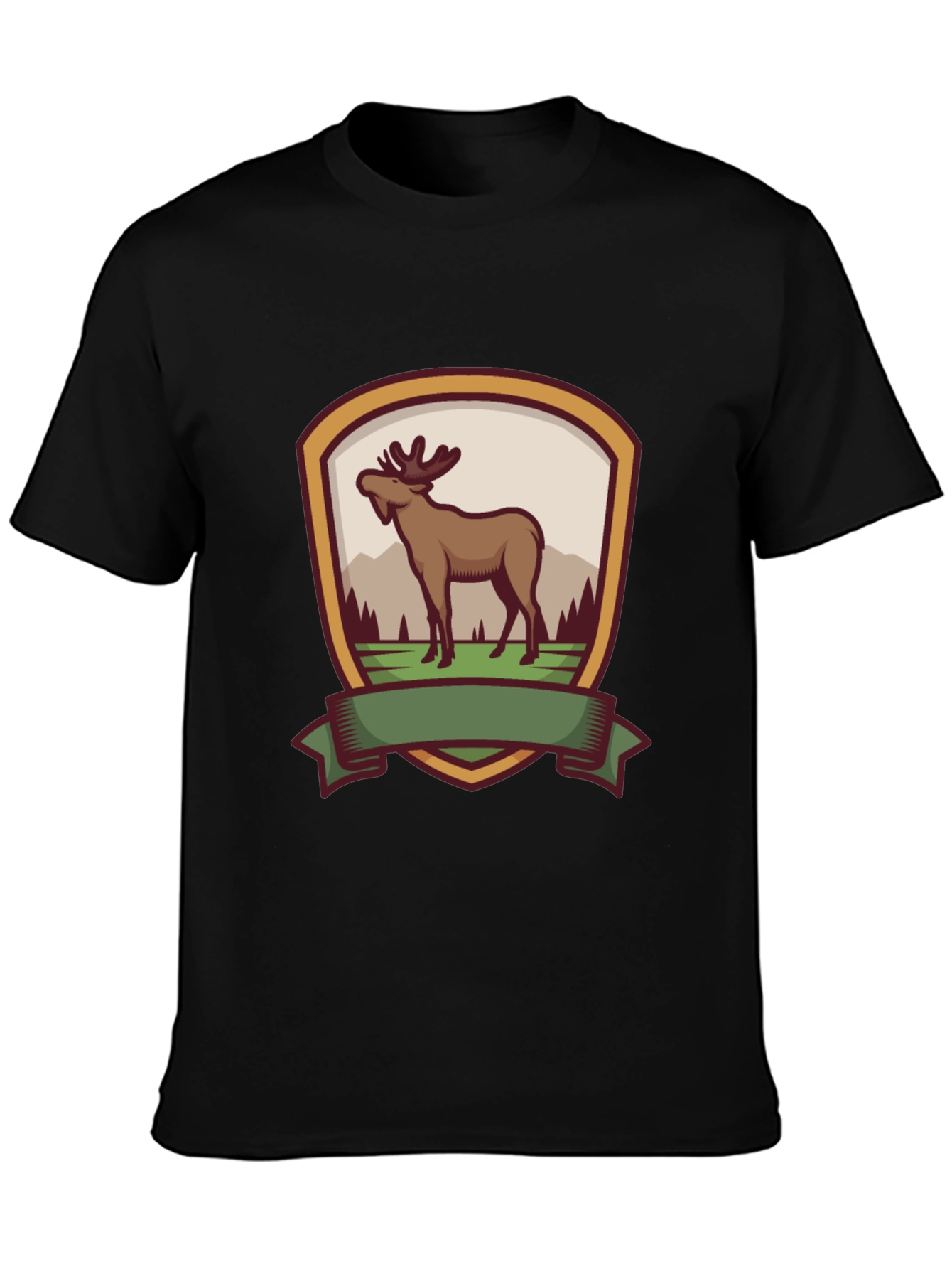 Moose Emblem Black T-Shirt
