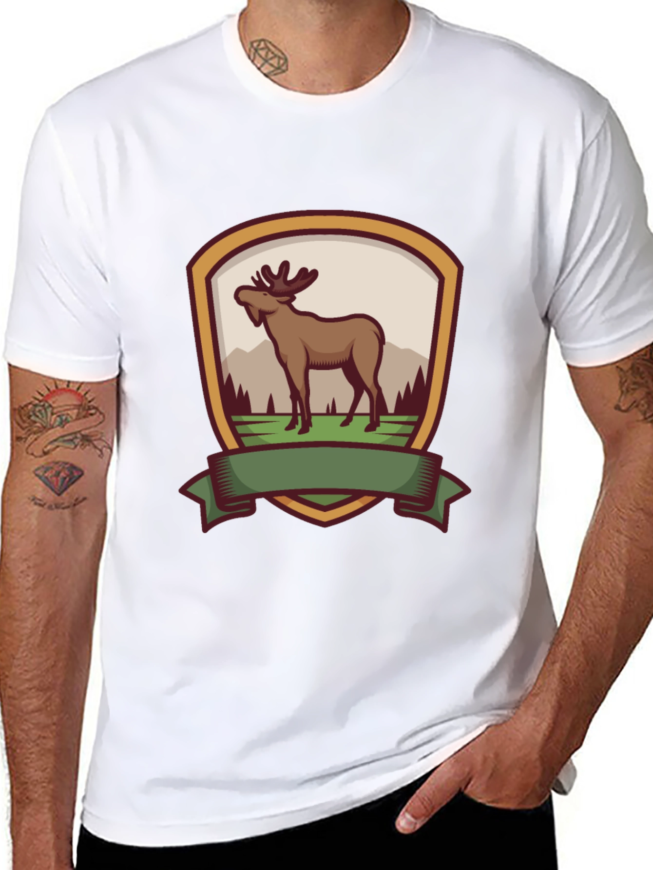 Moose Emblem Black T-Shirt