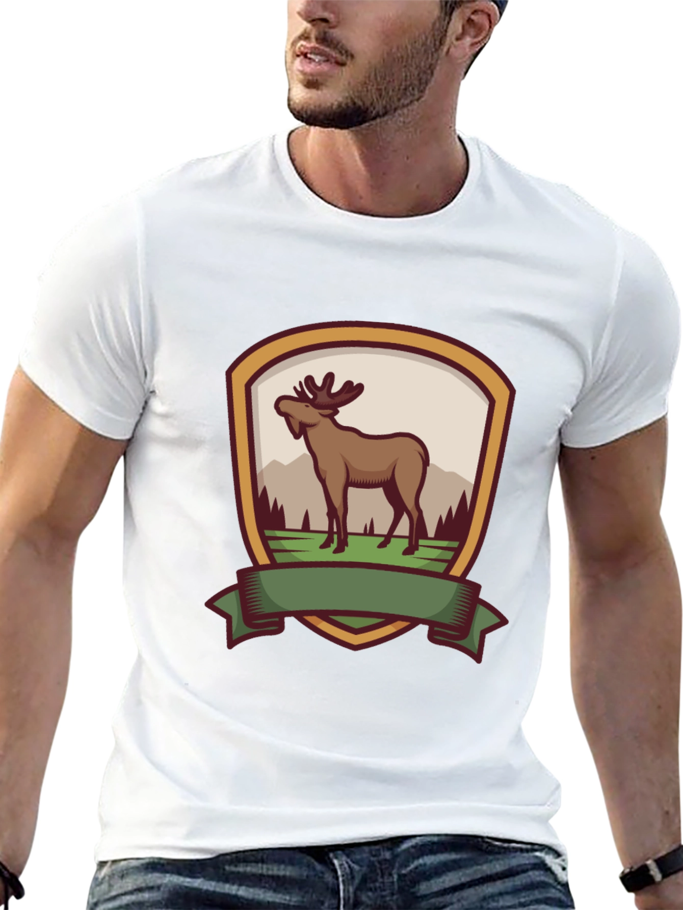 Moose Emblem Black T-Shirt
