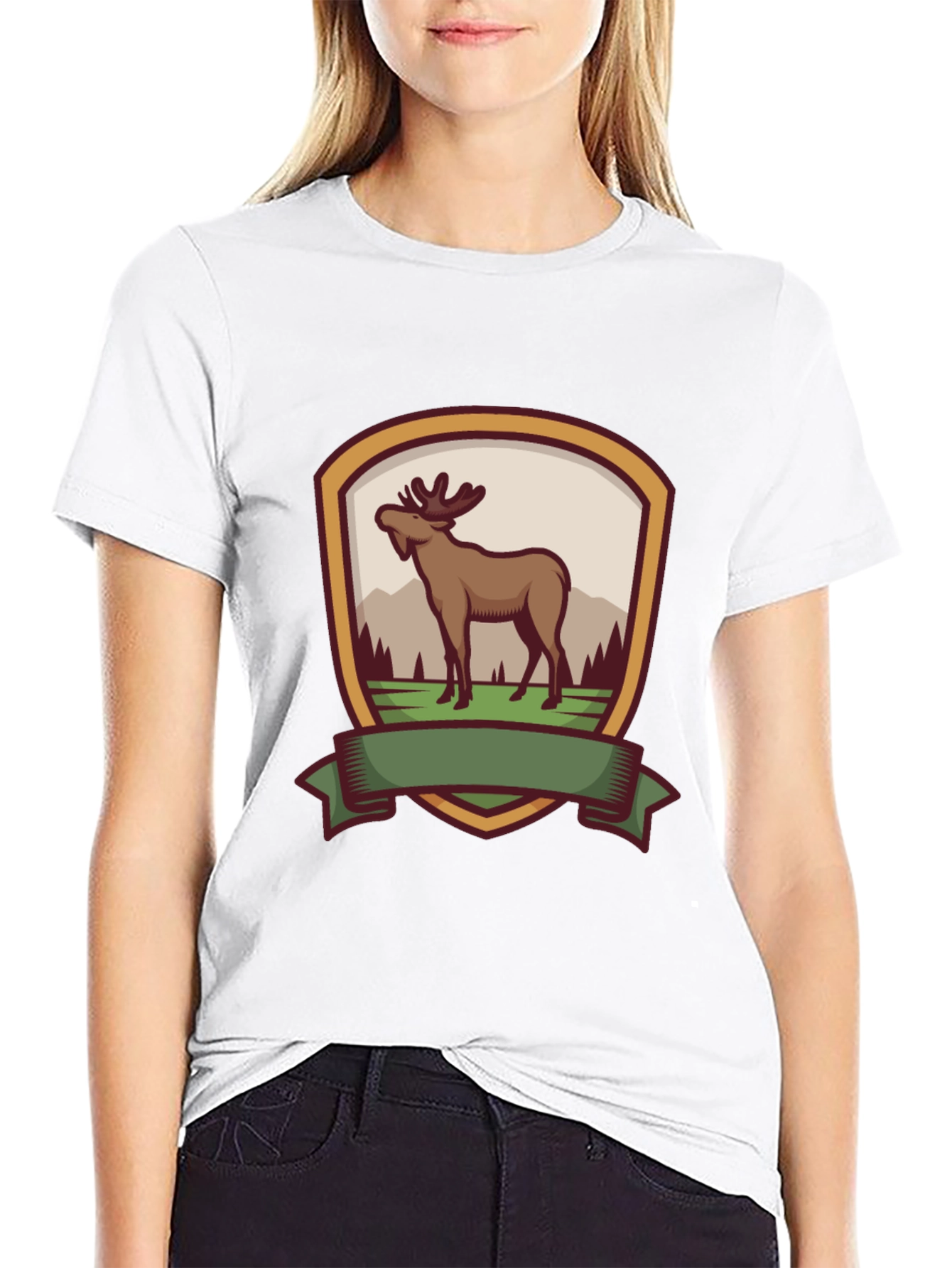 Moose Emblem Black T-Shirt