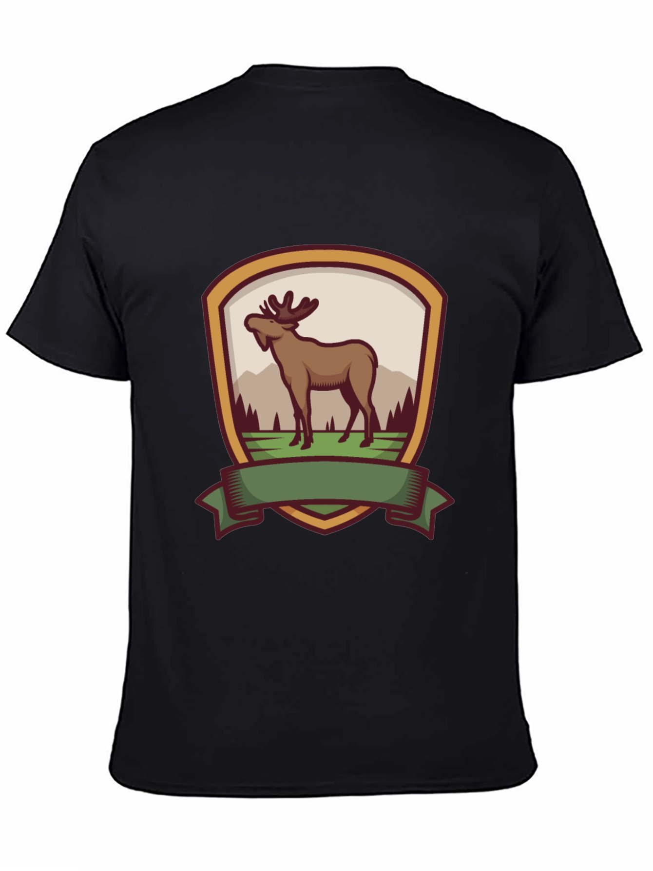 Moose Emblem Black T-Shirt