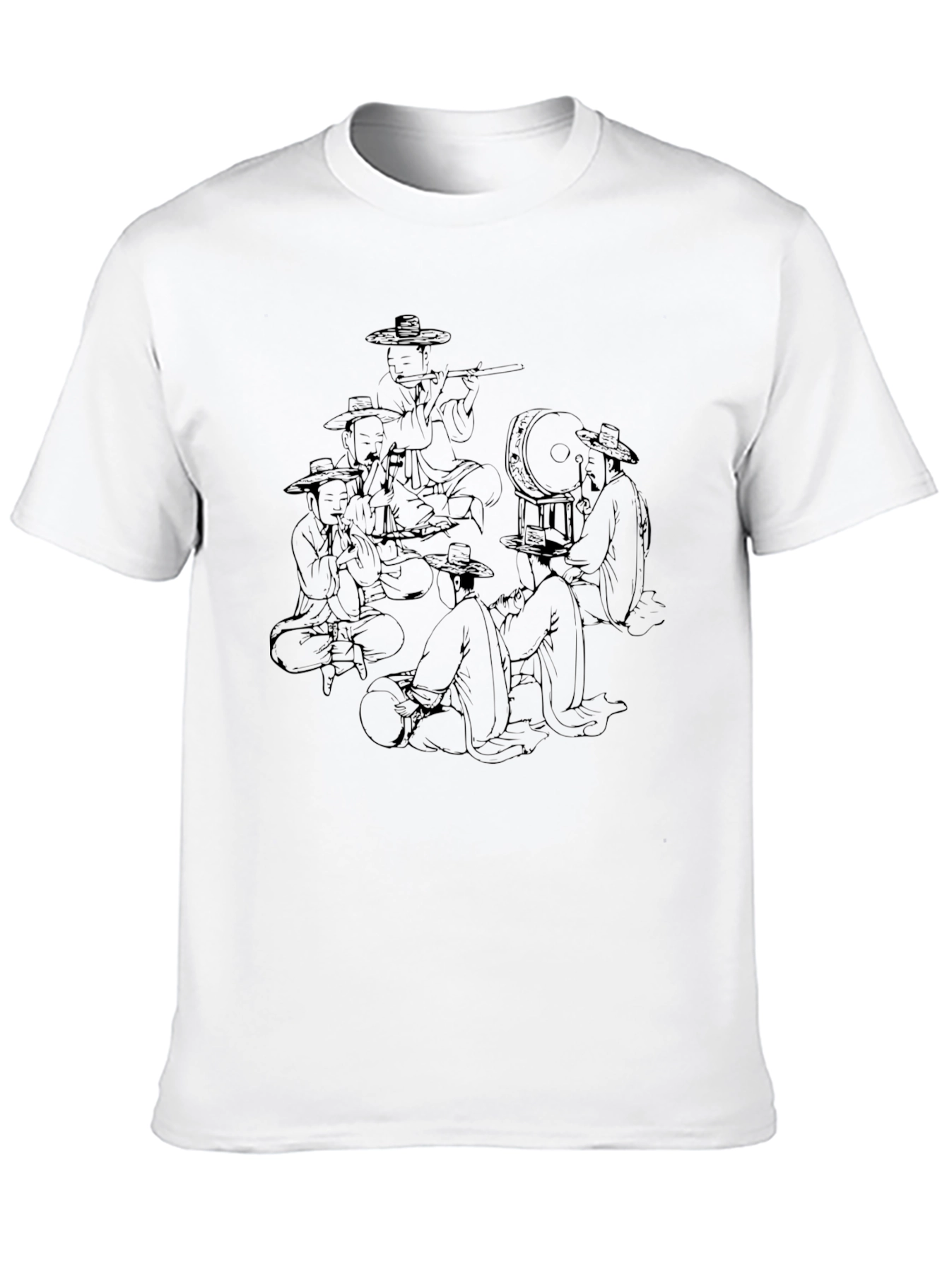 Mens Black T-Shirt with Musicians Graphic