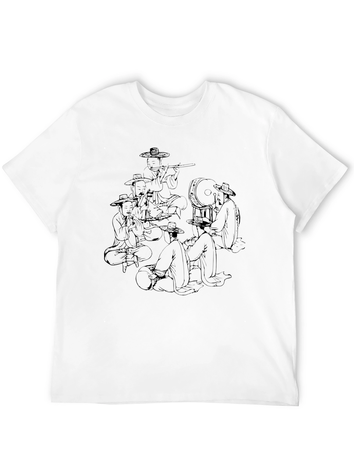 Mens Black T-Shirt with Musicians Graphic