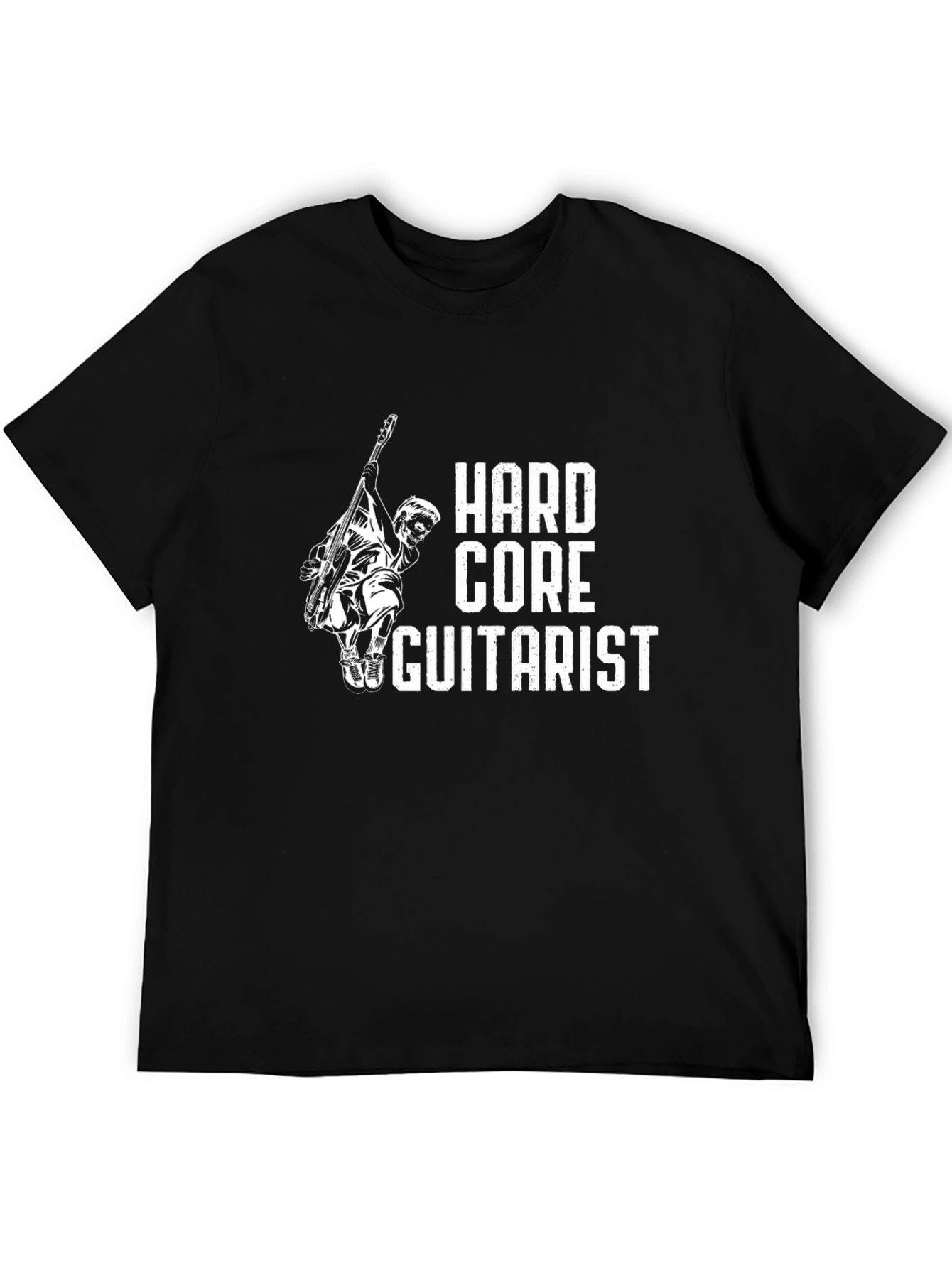 Hardcore Guitarist Black Graphic T-Shirt
