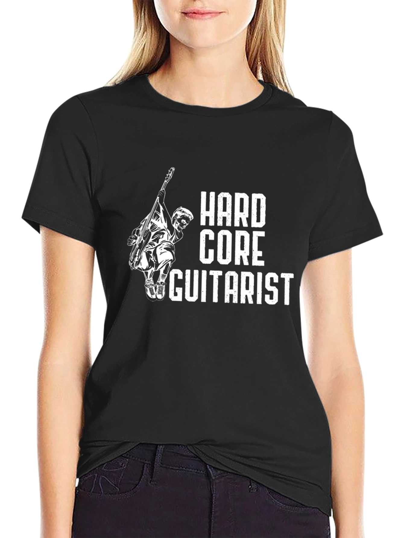 Hardcore Guitarist Black Graphic T-Shirt