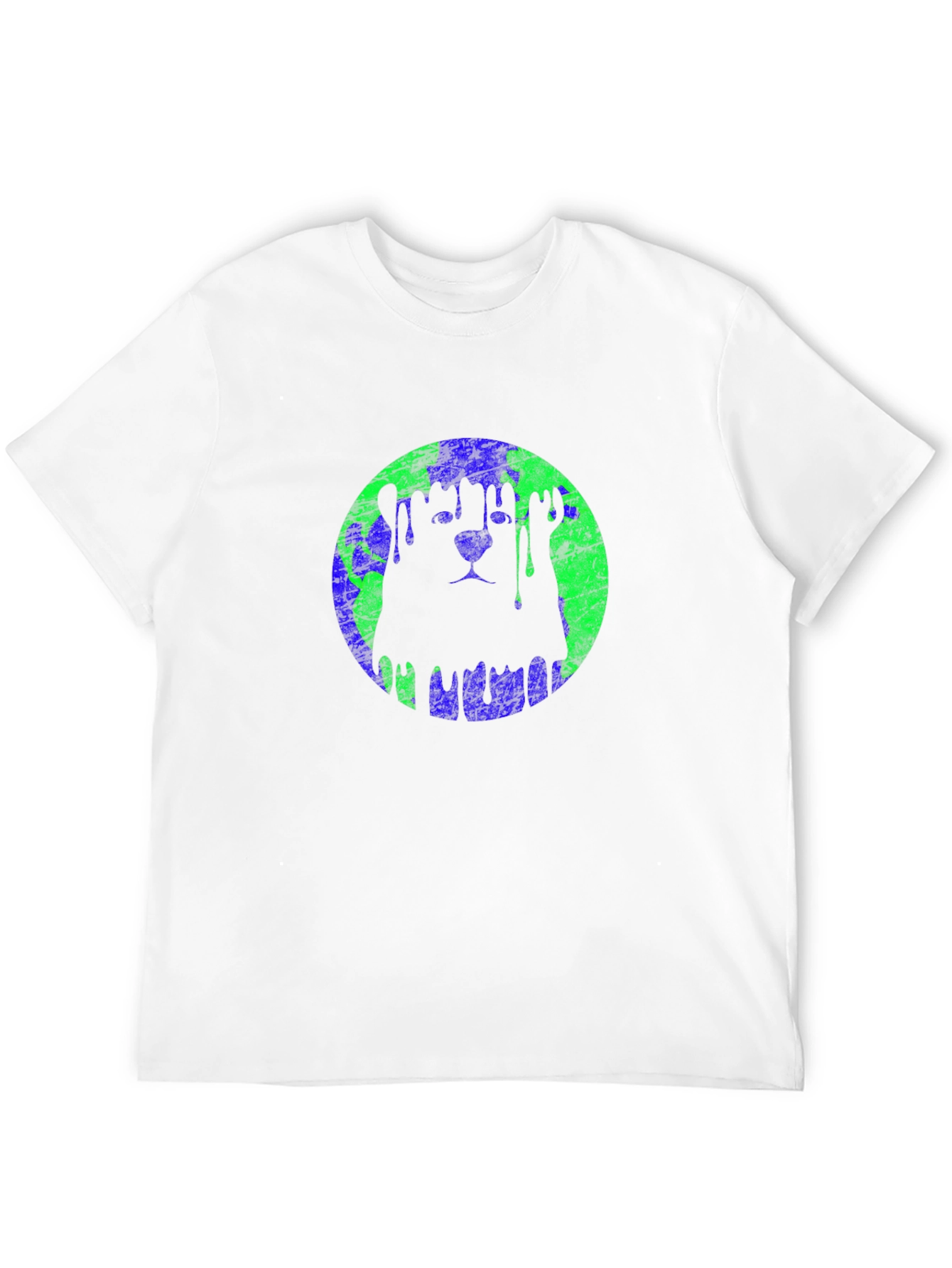 Graphic Lion Earth Drip Mens Black T-Shirt