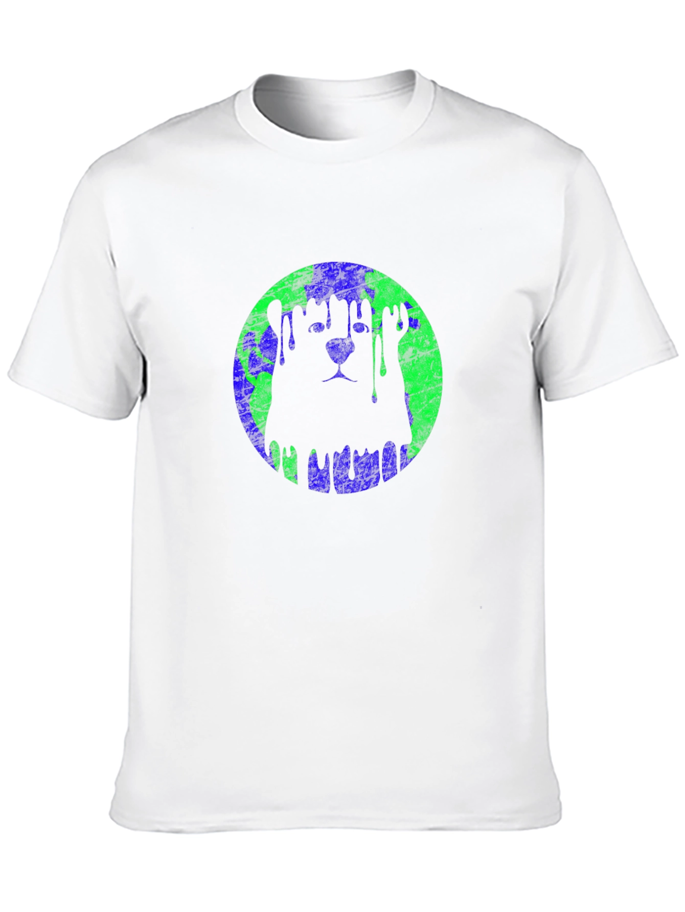 Graphic Lion Earth Drip Mens Black T-Shirt