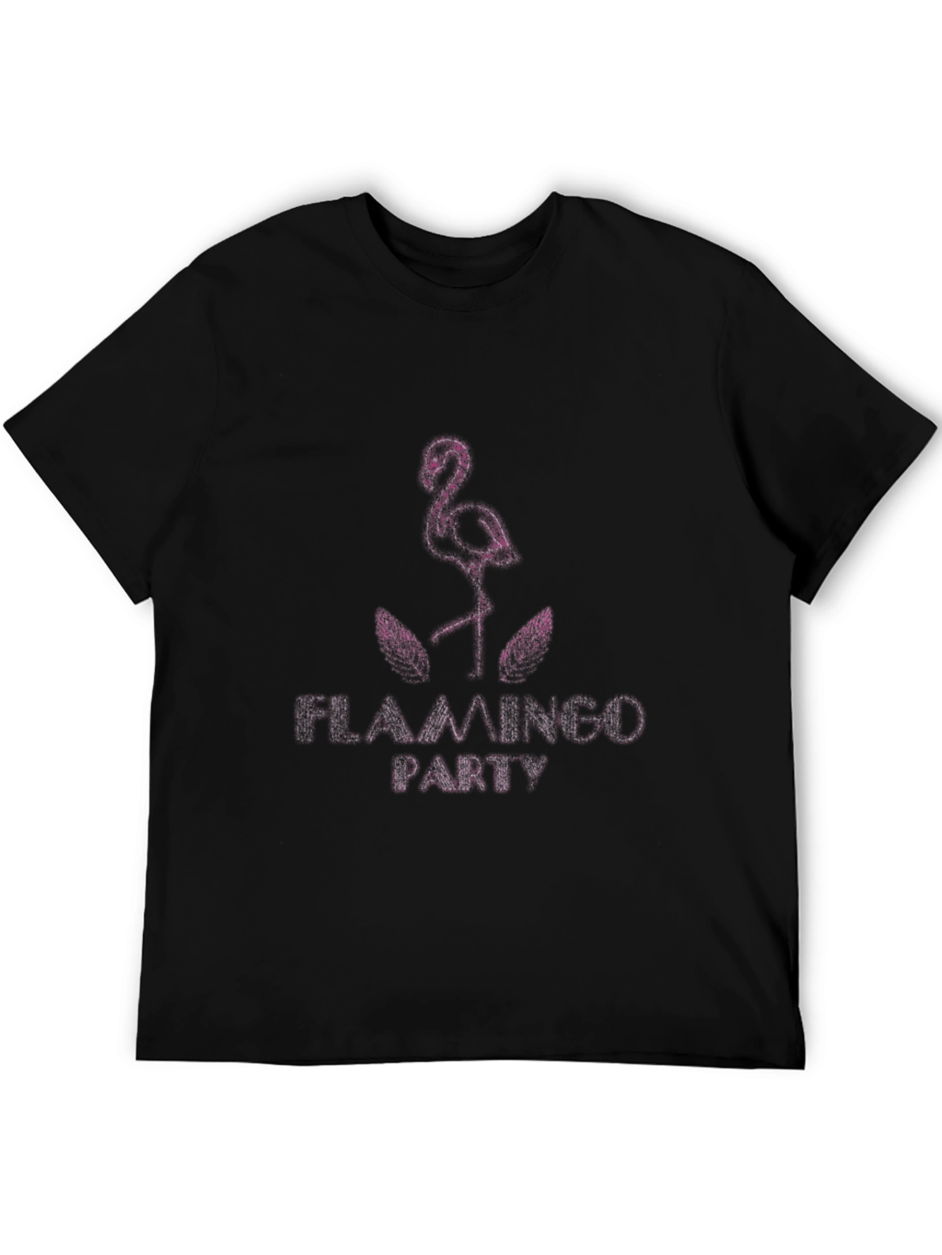 Flamingo Party Graphic Tee - Trendy Black T-Shirt