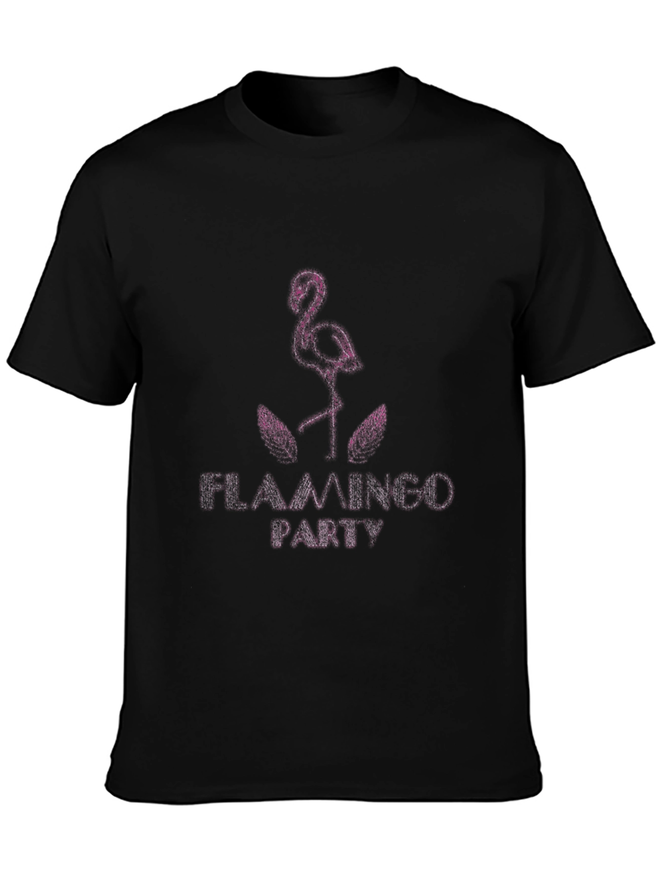 Flamingo Party Graphic Tee - Trendy Black T-Shirt