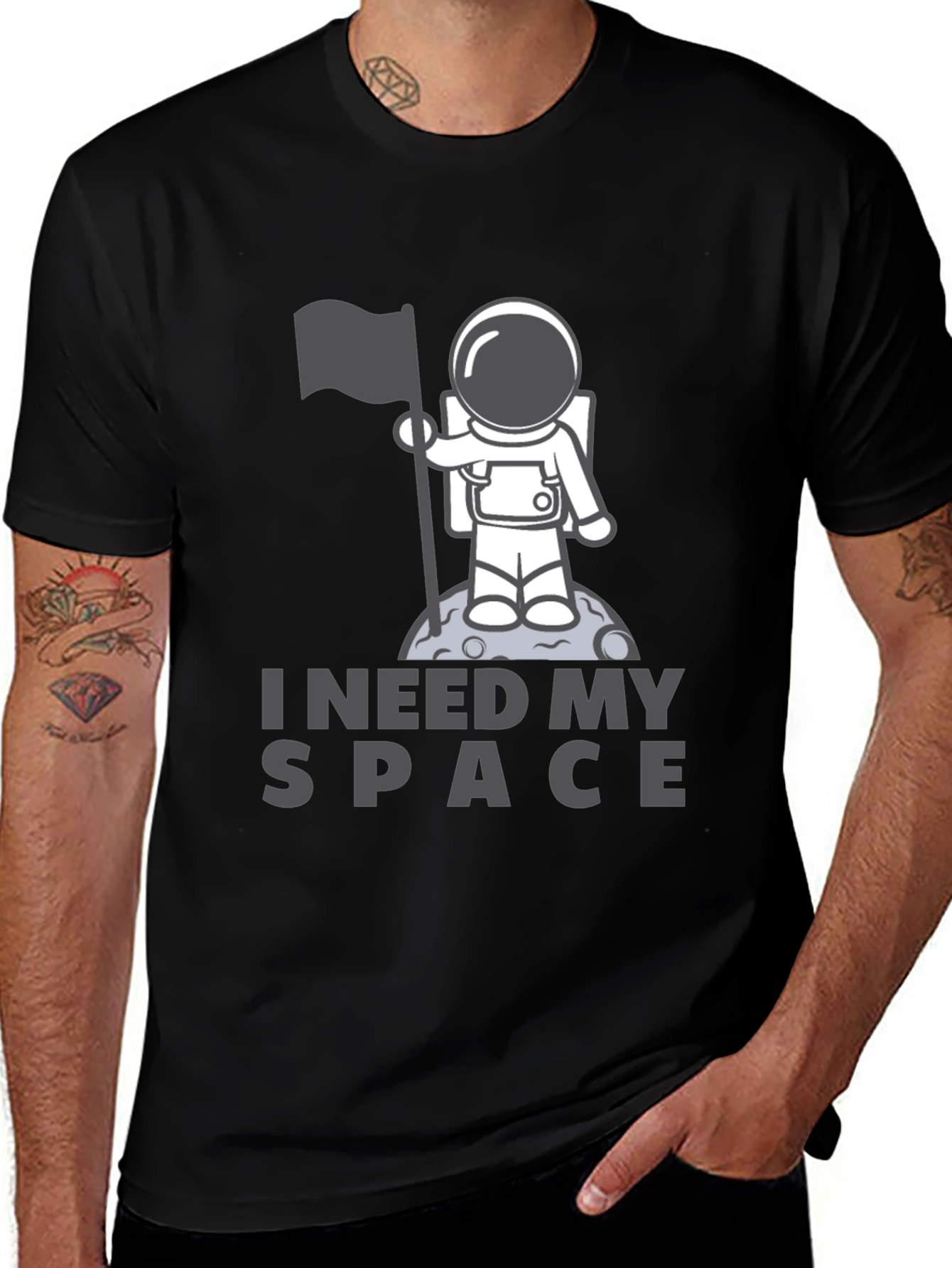 I Need My Space Black T-Shirt