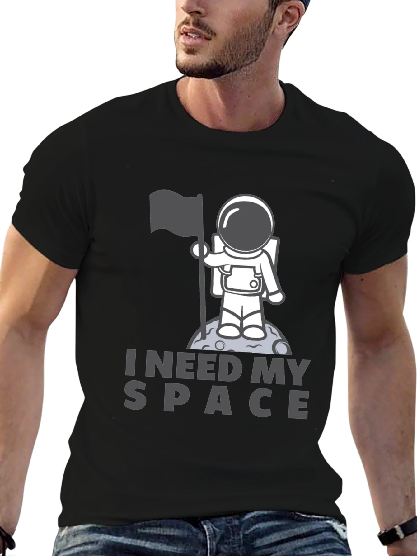 I Need My Space Black T-Shirt