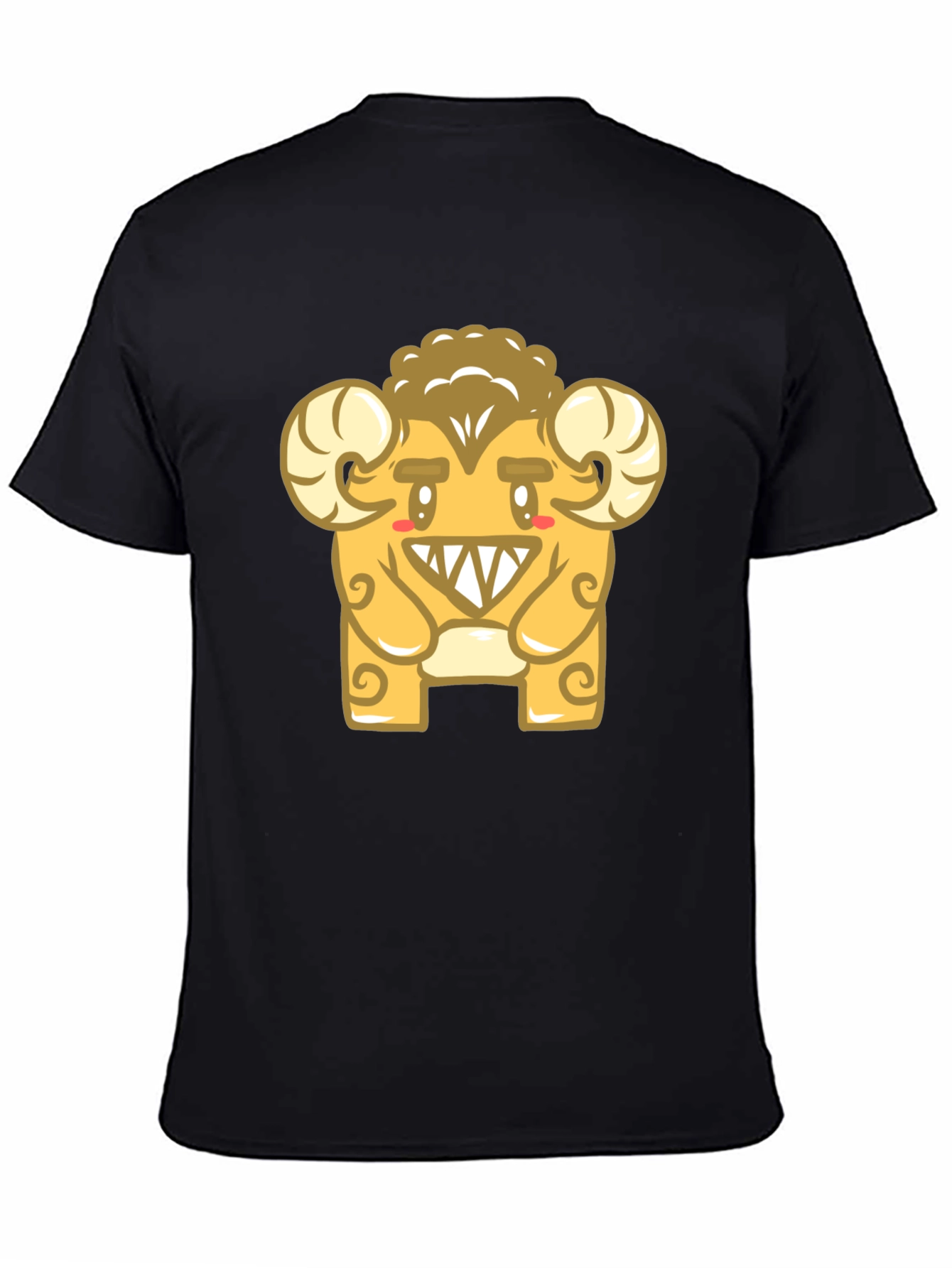 Monster Ram Graphic Tee - Black Cotton Blend