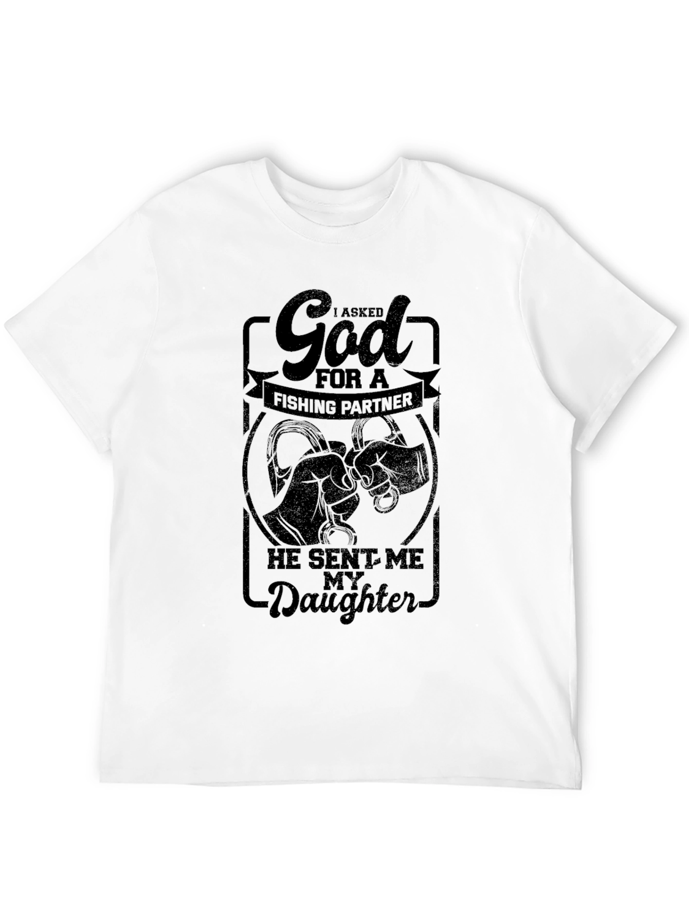 Fishing Partner Daughter Black Graphic T-Shirt