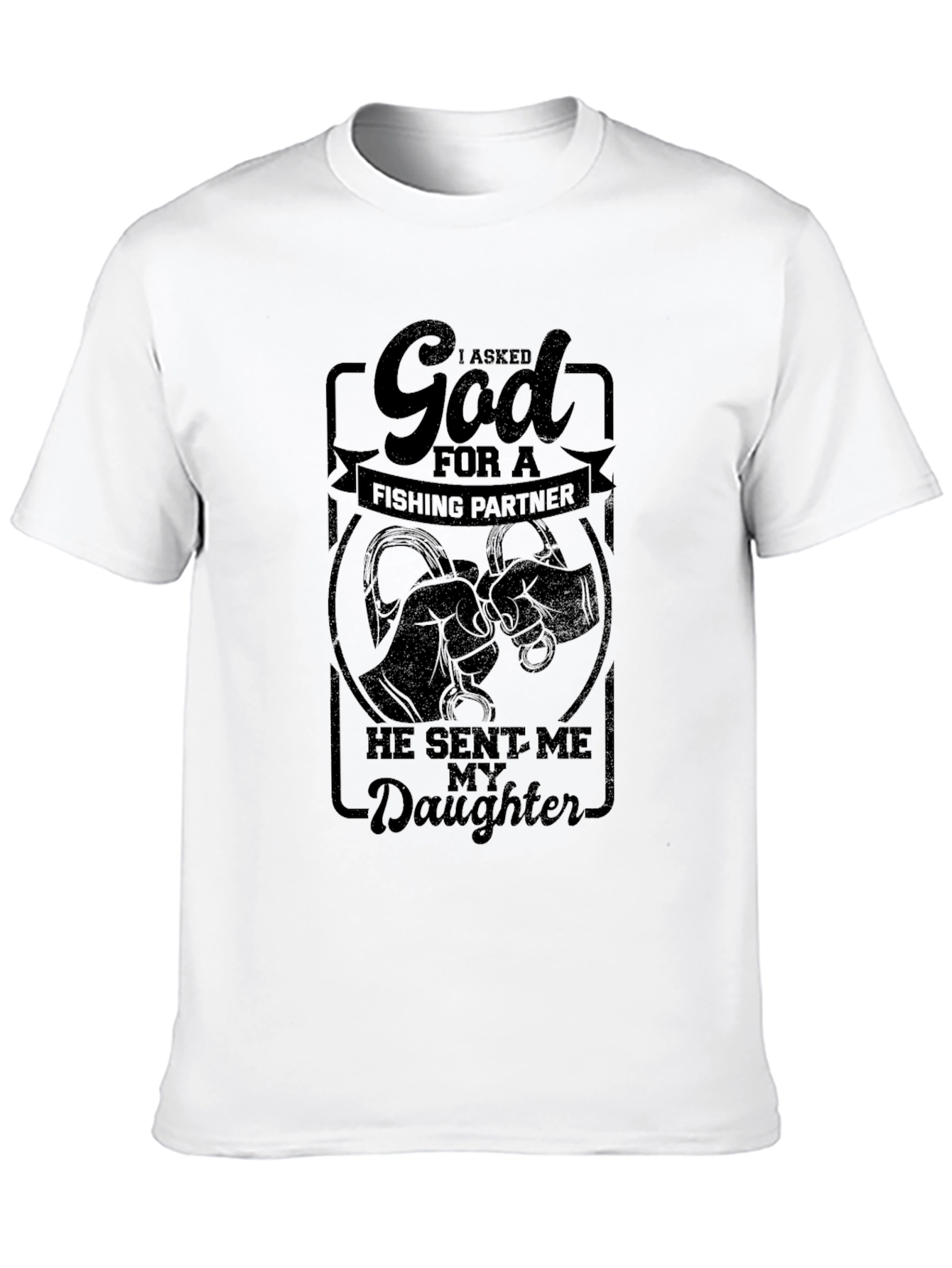 Fishing Partner Daughter Black Graphic T-Shirt