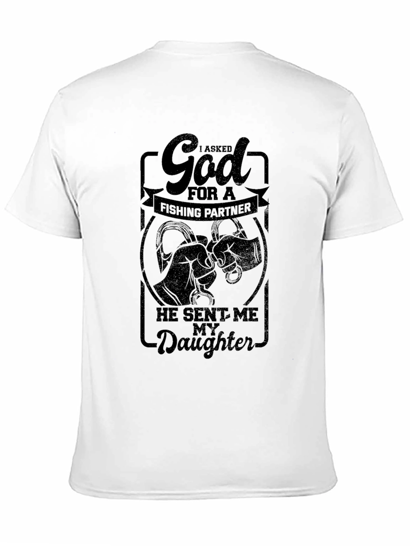 Fishing Partner Daughter Black Graphic T-Shirt