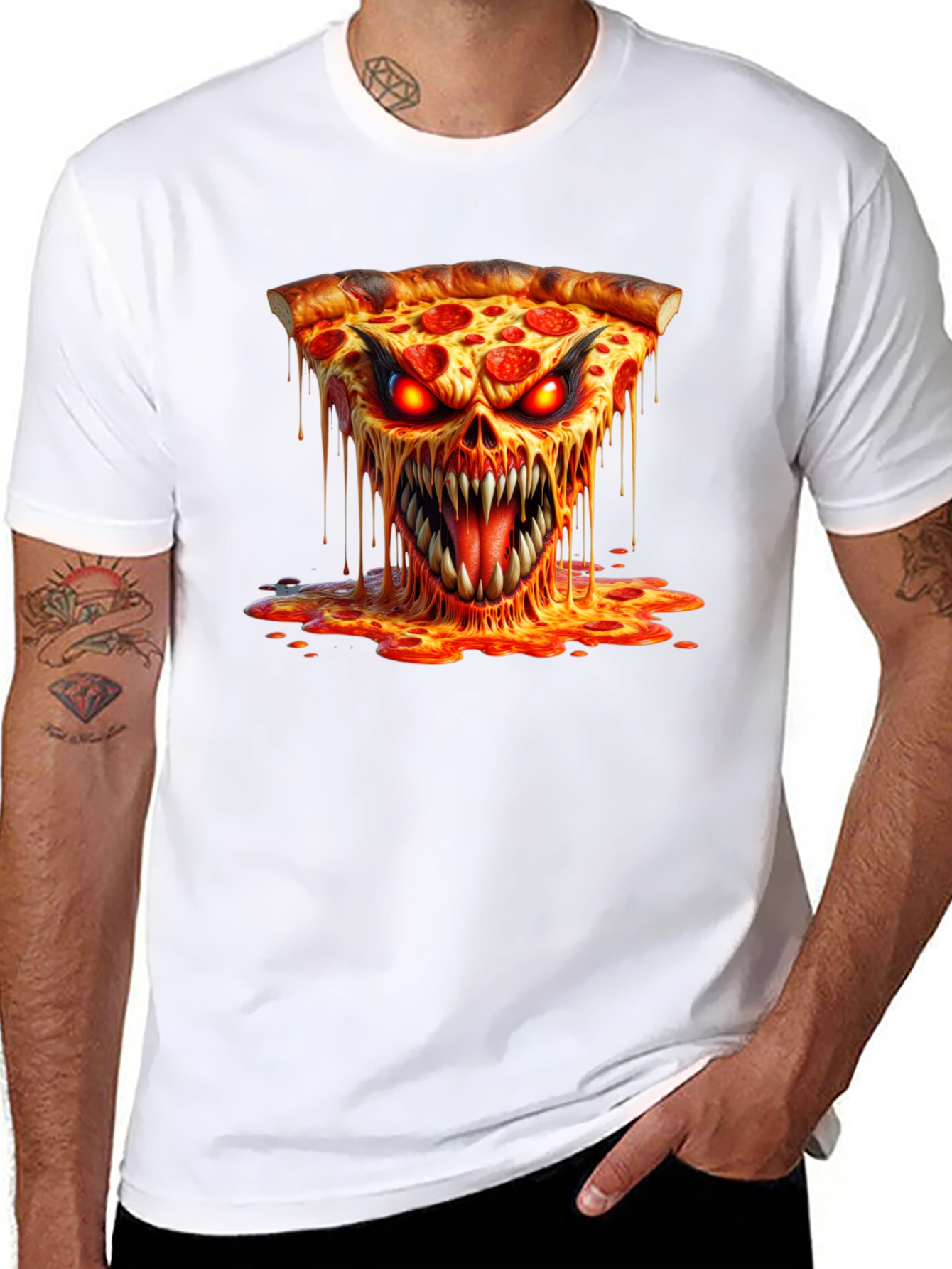 Pizza Monster Graphic T-Shirt - Unique Design