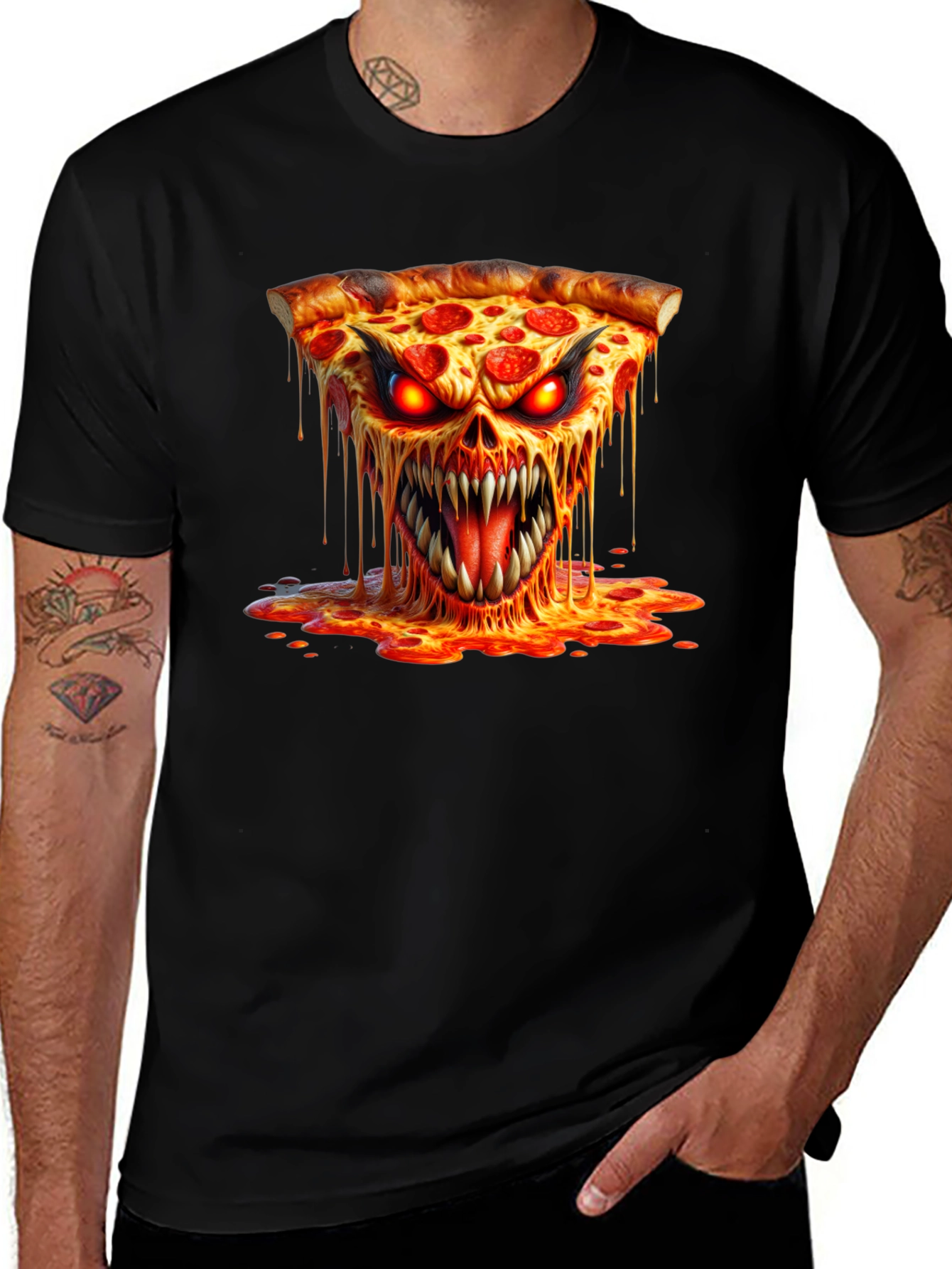 Pizza Monster Graphic T-Shirt - Unique Design