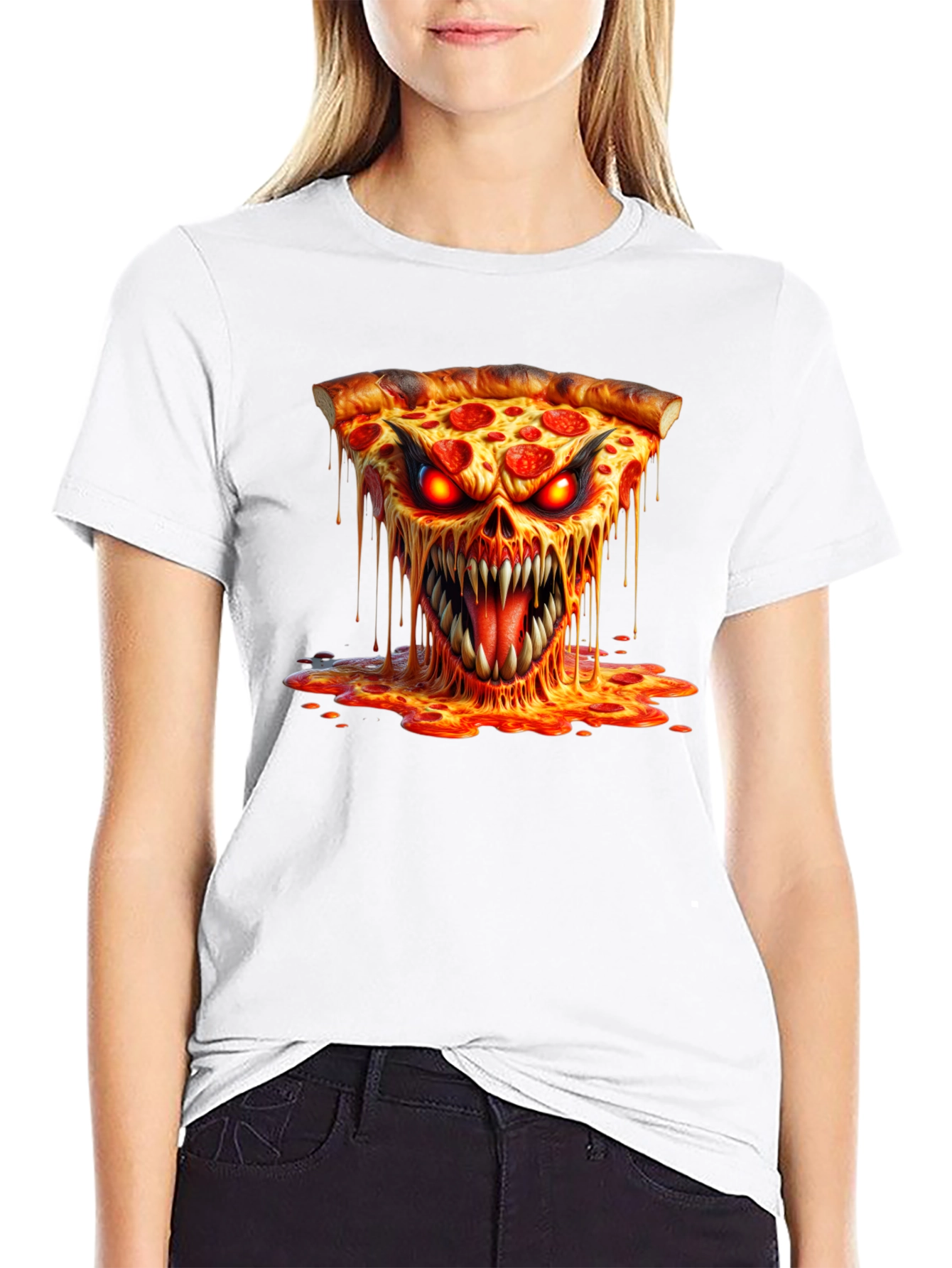 Pizza Monster Graphic T-Shirt - Unique Design