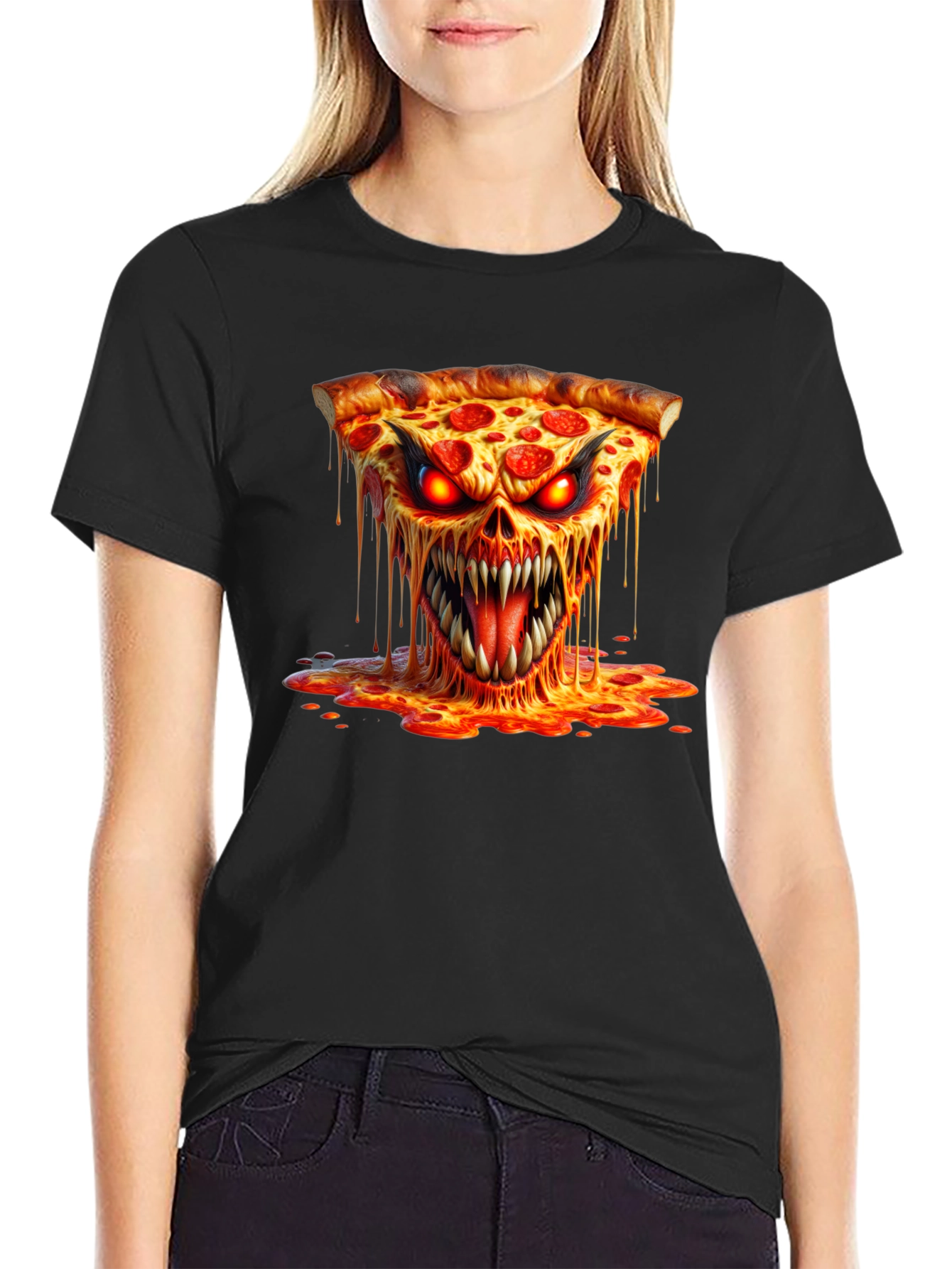 Pizza Monster Graphic T-Shirt - Unique Design