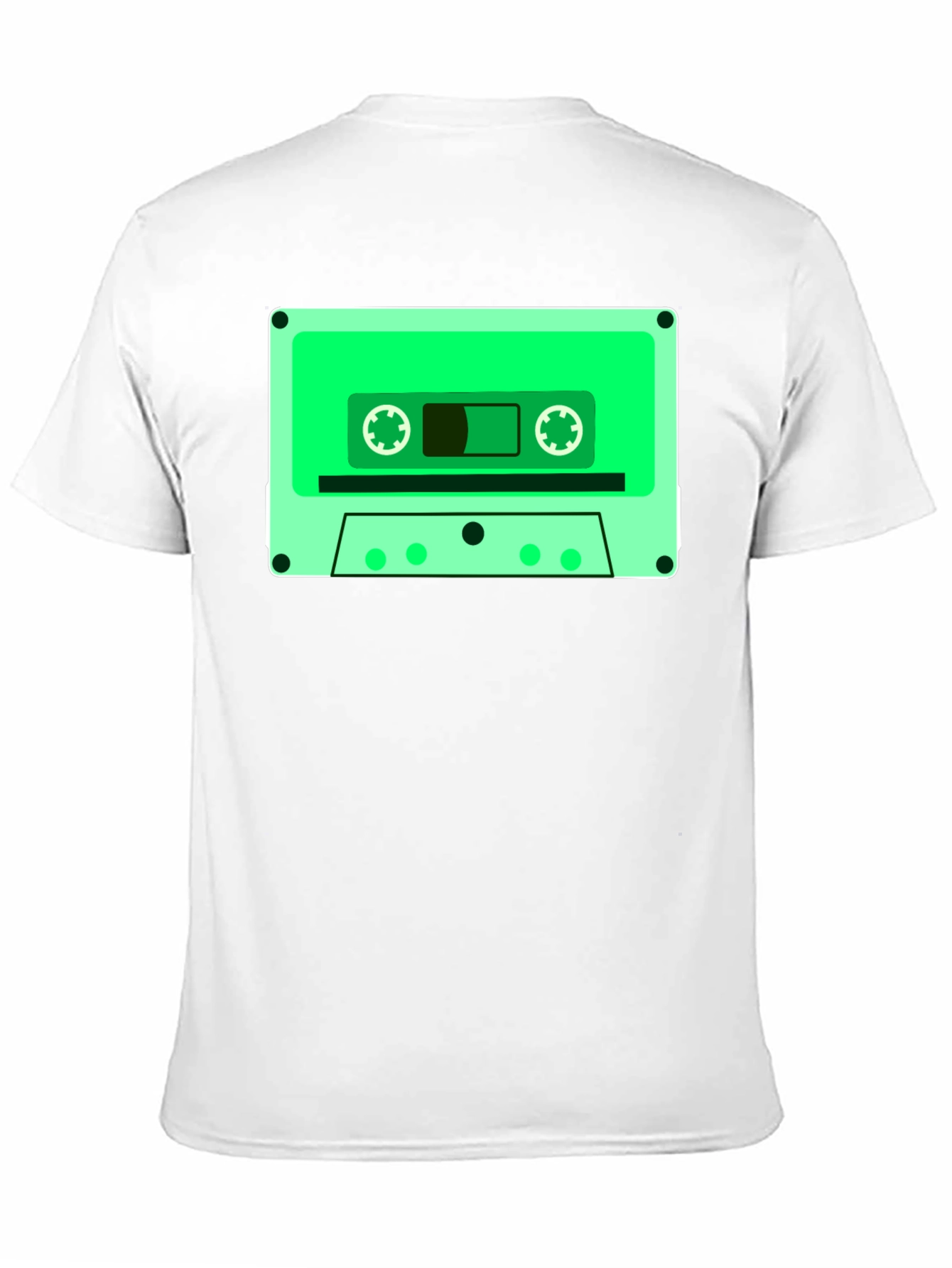 Retro Cassette Tape Graphic Tee - Black Cotton Blend
