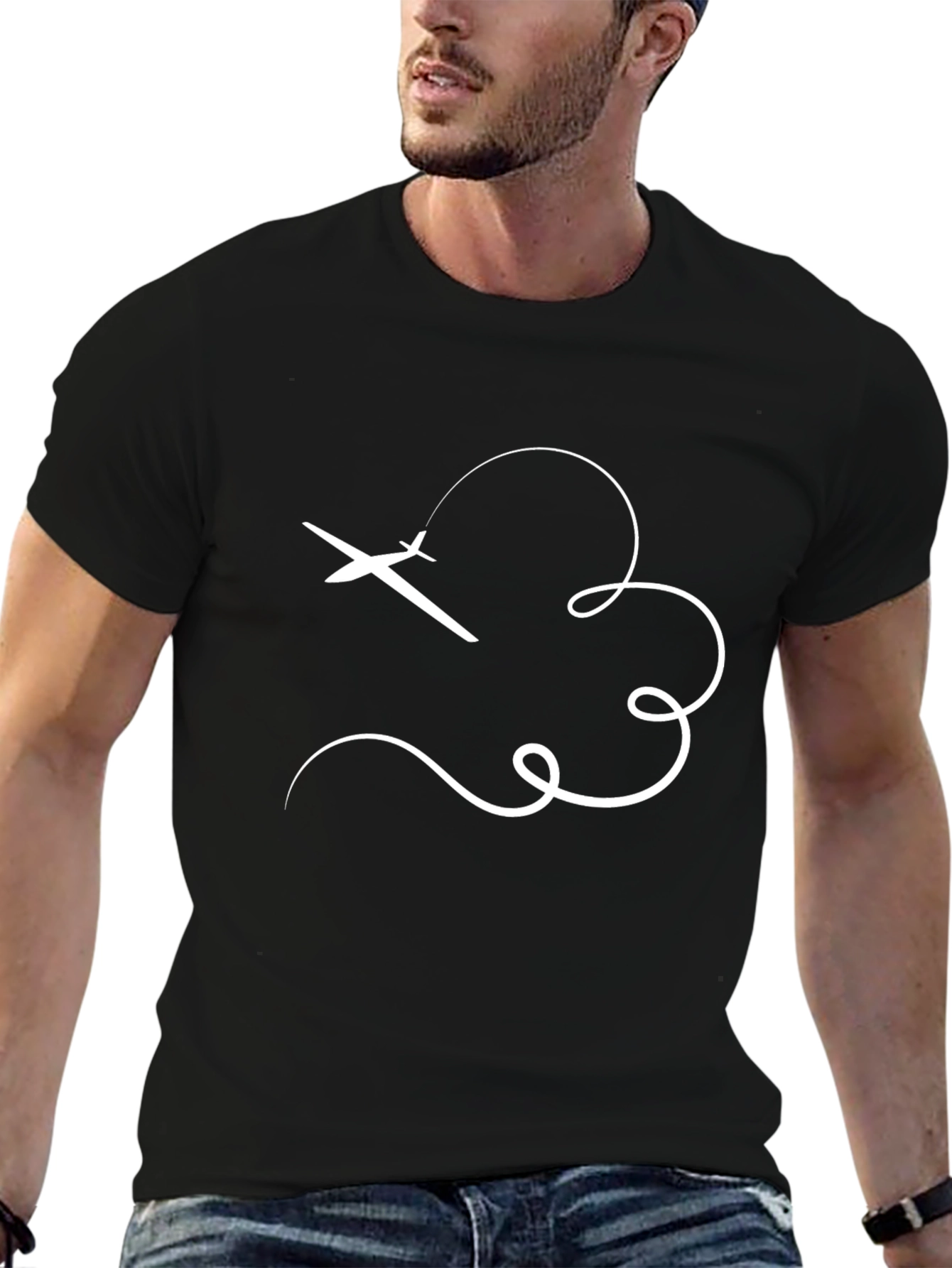 Airplane Trail Tee - Stylish Graphic T-Shirt