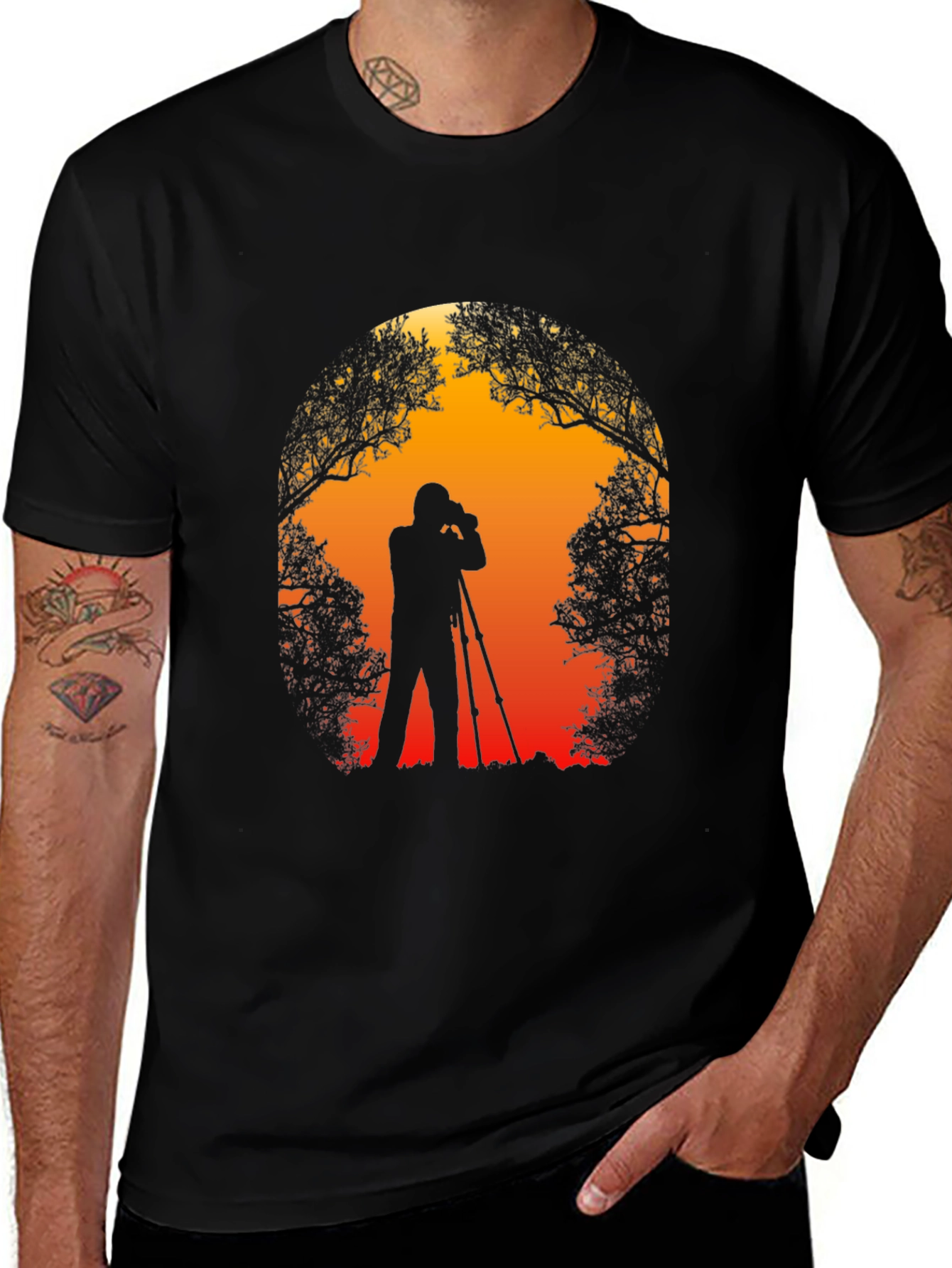 Photographer Silhouette Graphic T-Shirt