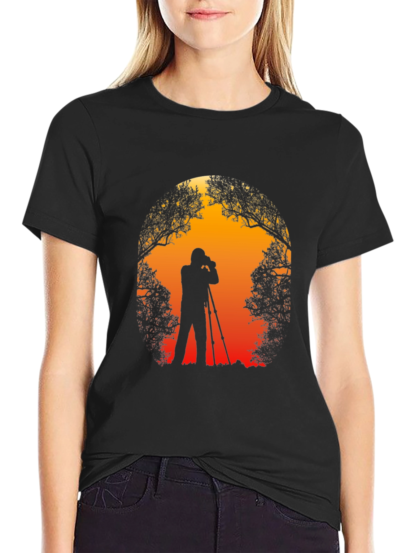 Photographer Silhouette Graphic T-Shirt