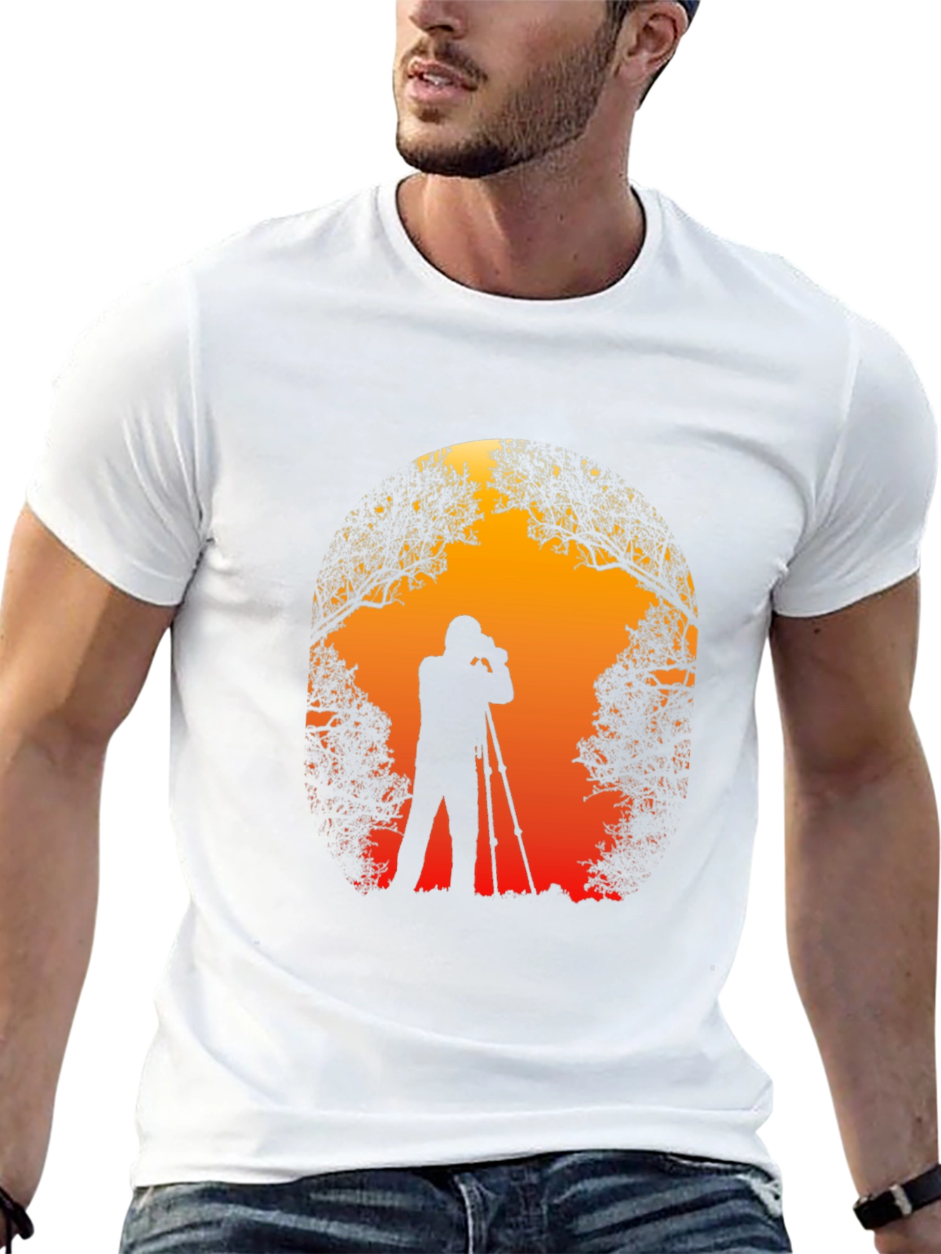 Photographer Silhouette Graphic T-Shirt