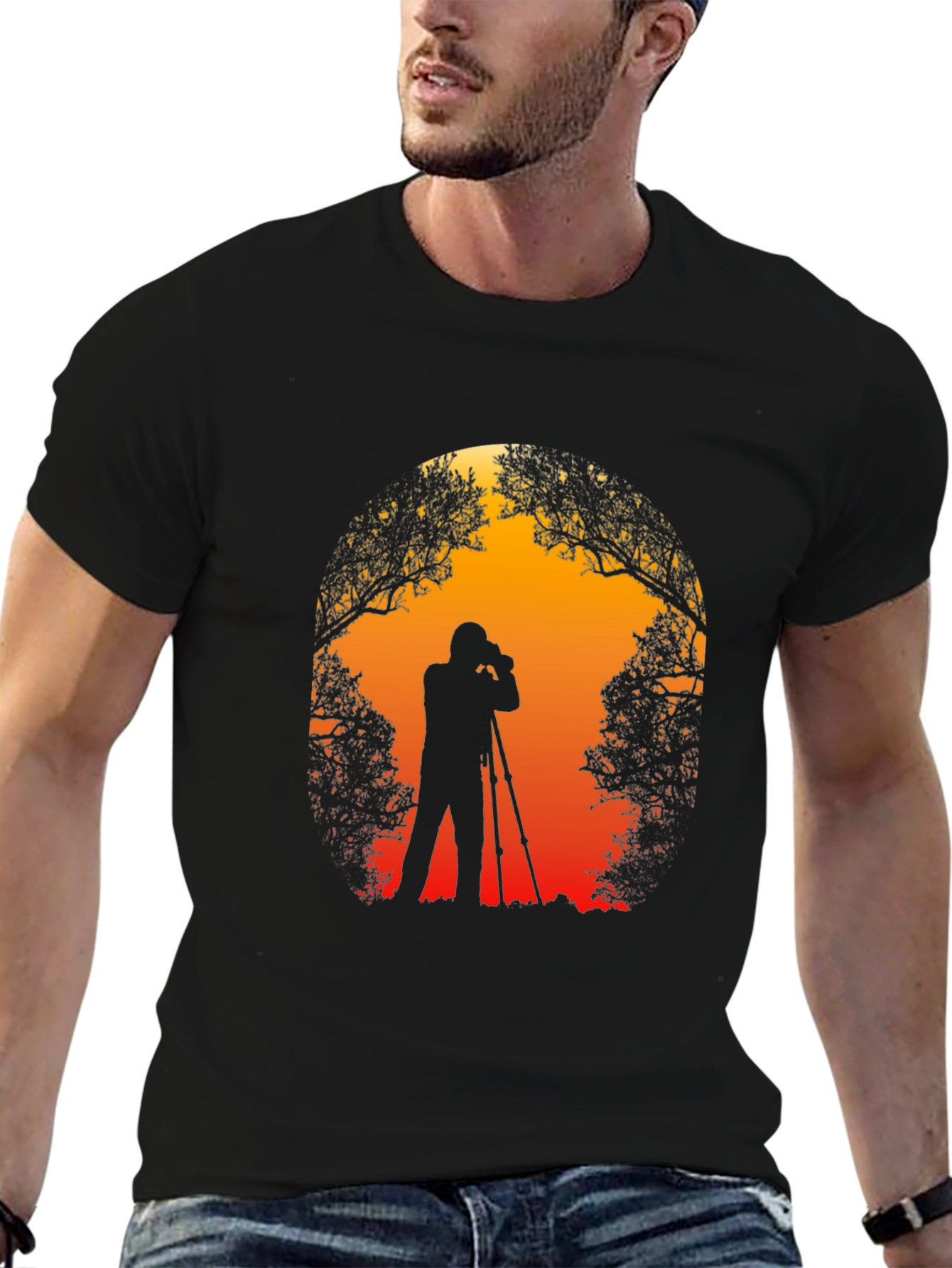 Photographer Silhouette Graphic T-Shirt