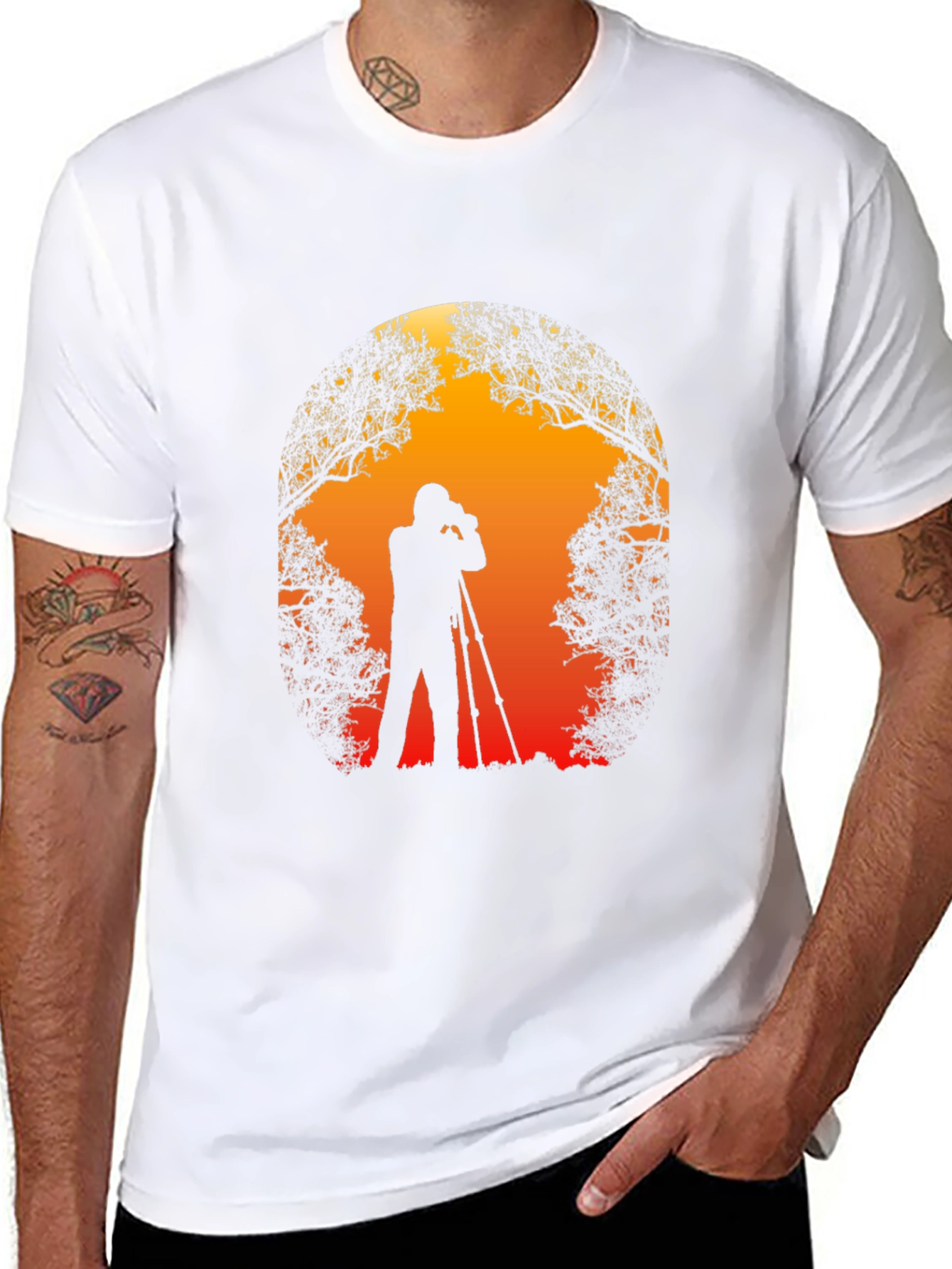 Photographer Silhouette Graphic T-Shirt