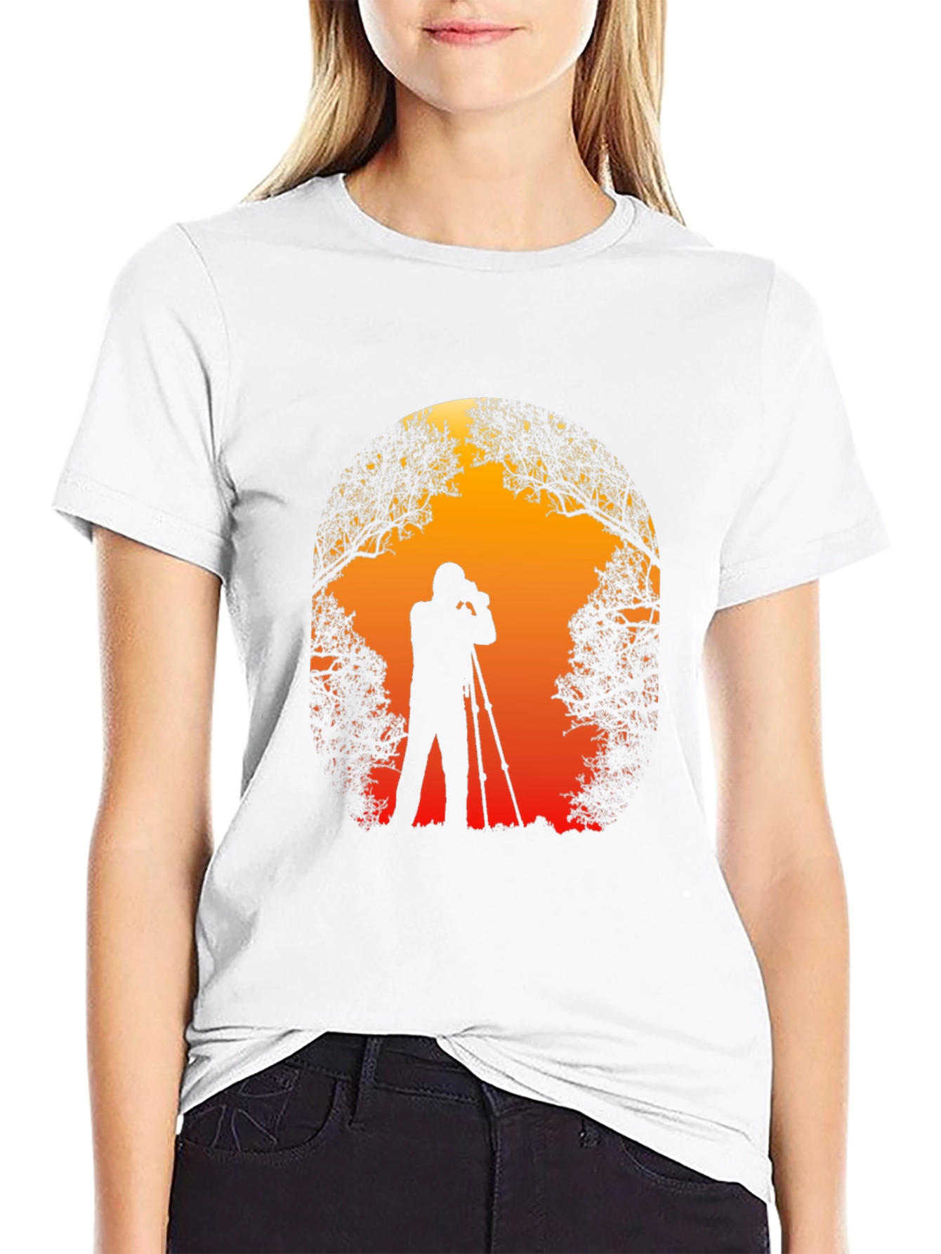 Photographer Silhouette Graphic T-Shirt