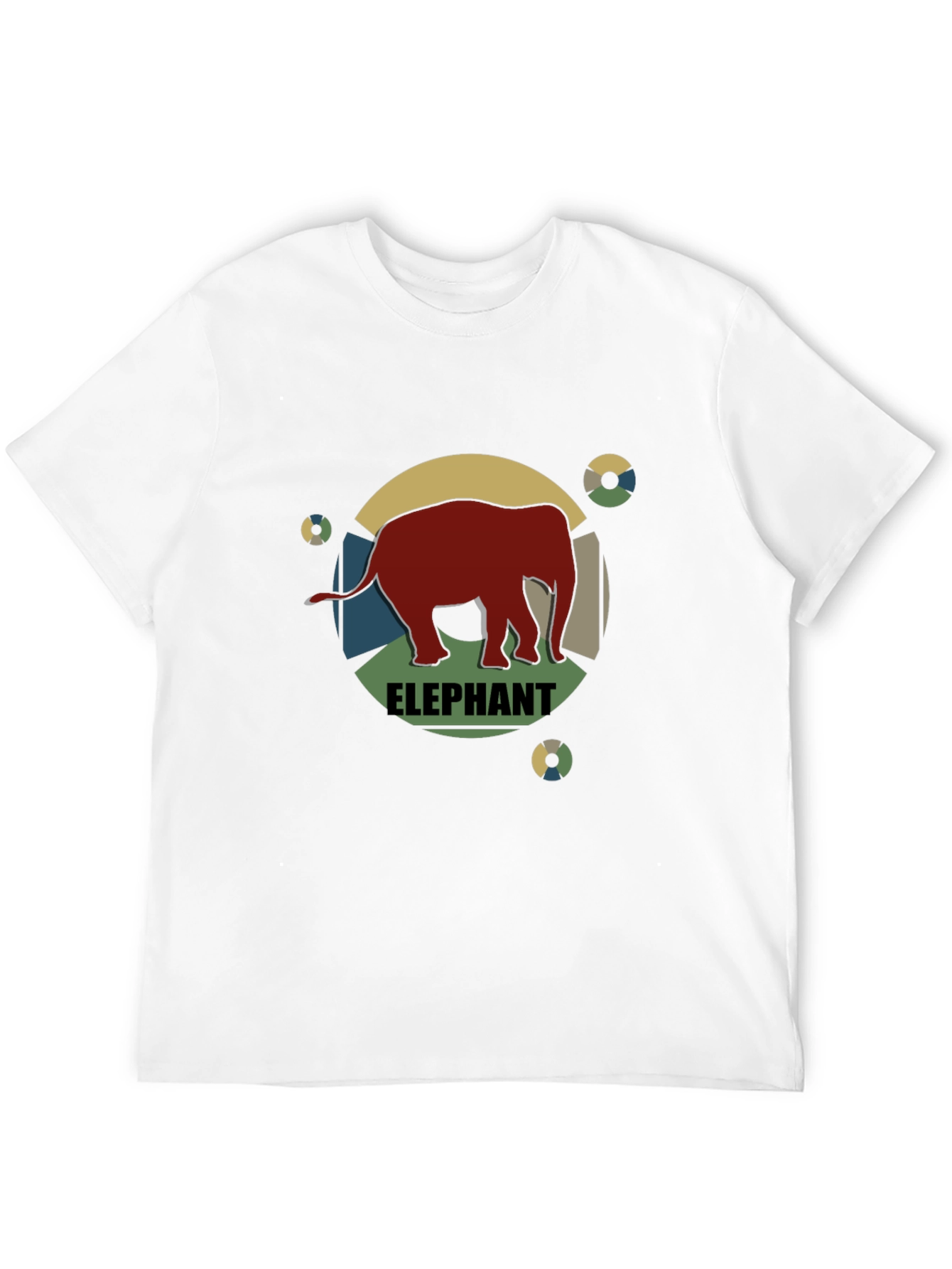 Retro Elephant Graphic Tee - Mens Black T-Shirt