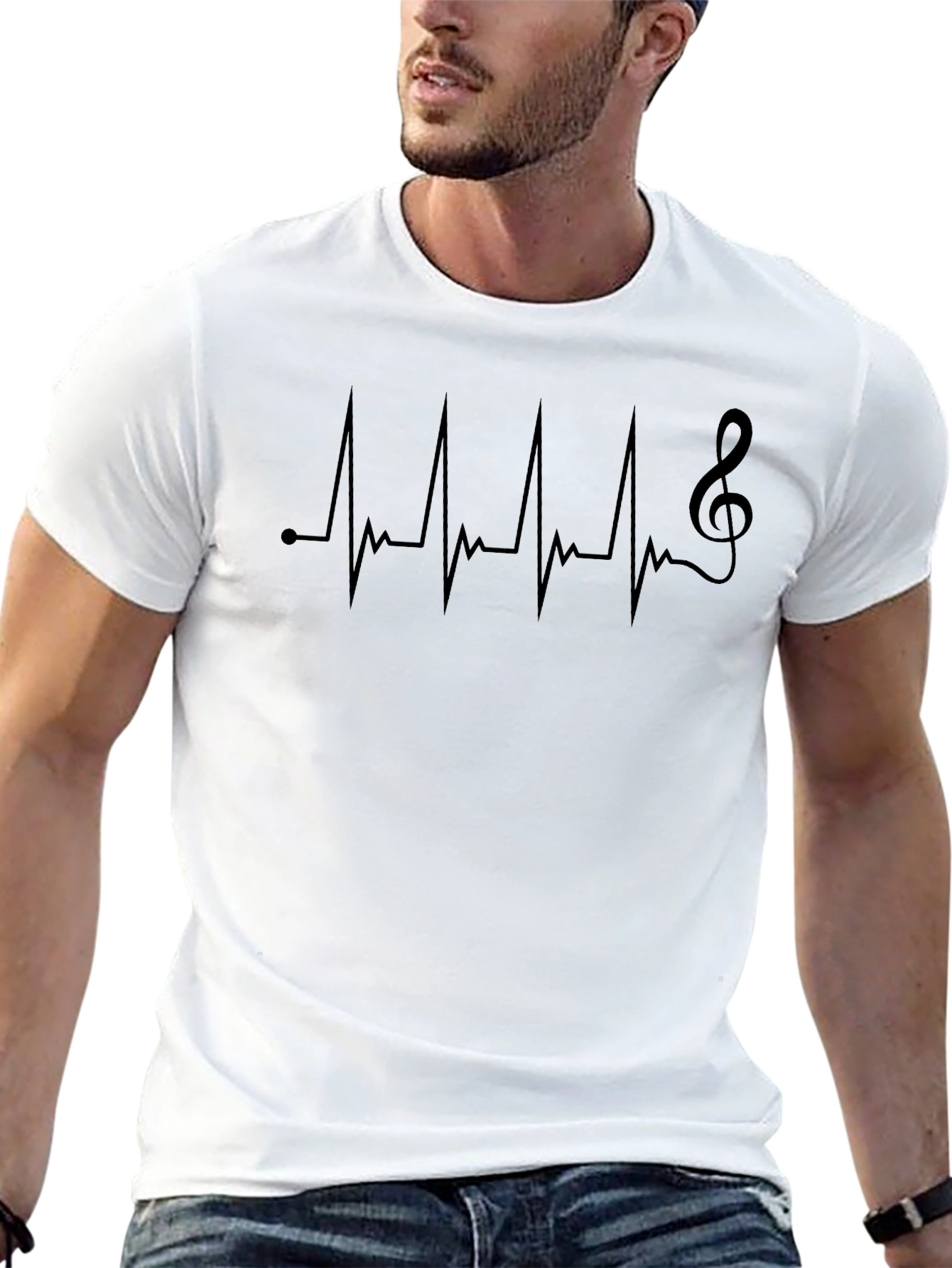 Music Heartbeat T-Shirt - Black